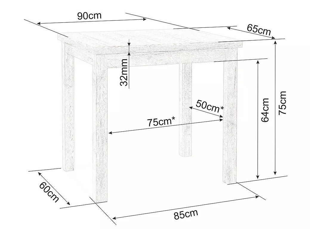 Table Detroit 348 (Black + Artisan oak)