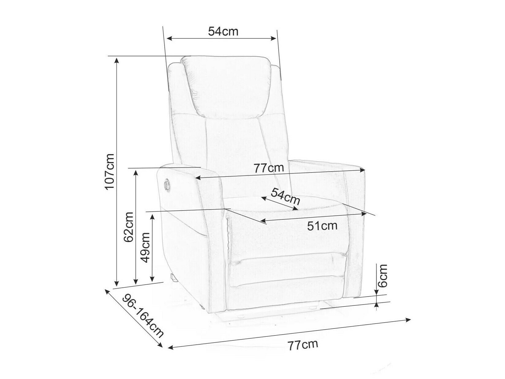 Ρυθμιζόμενη πολυθρόνα Detroit 384 (Γκρι)
