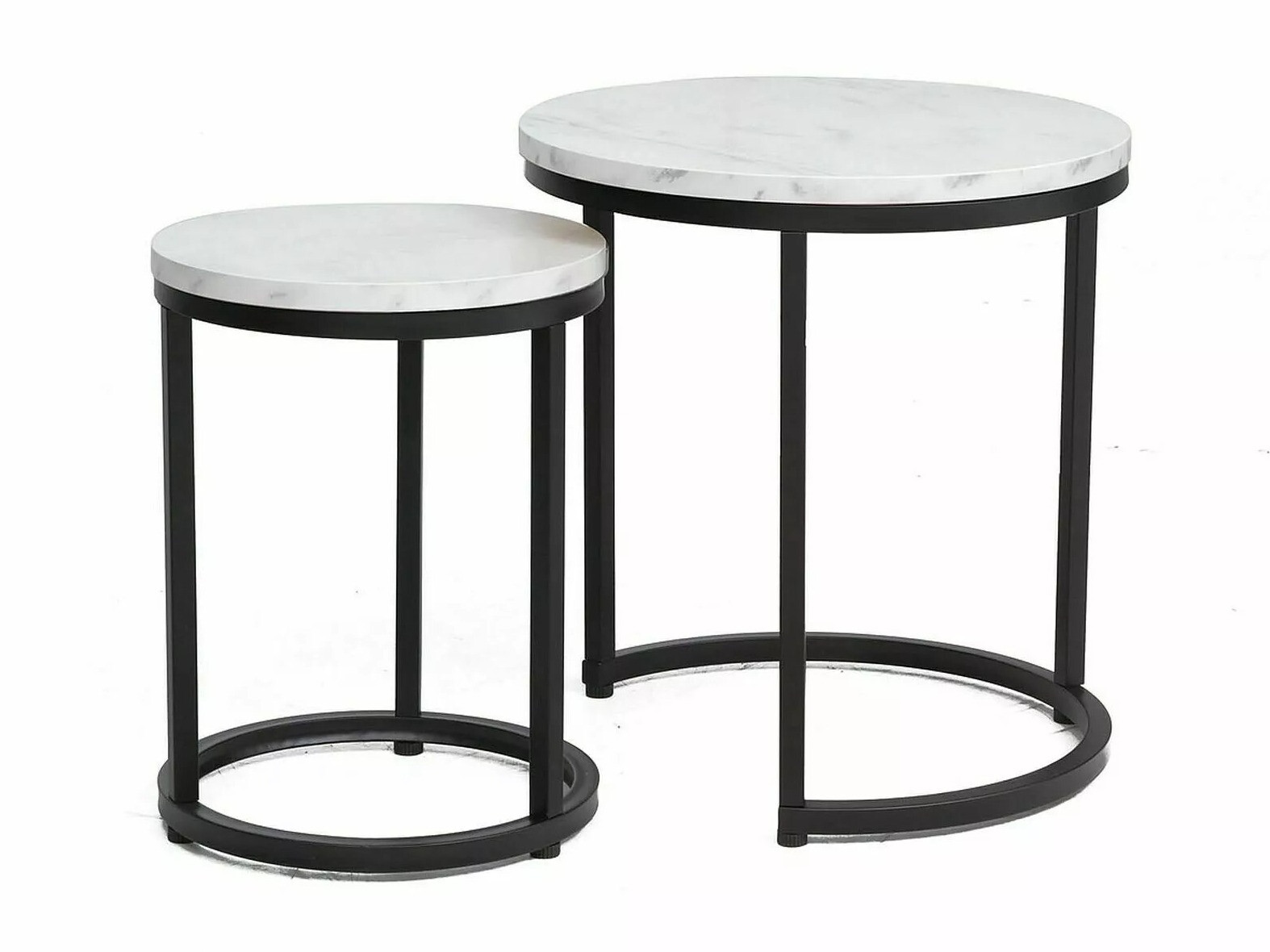 Σετ τραπεζιών σαλονιού Detroit 398 (Λευκό μάρμαρο)