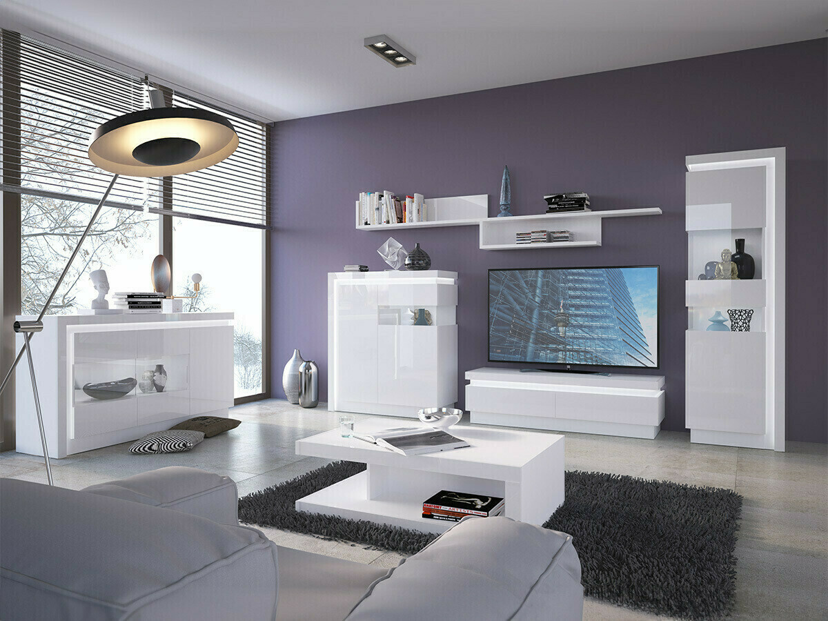 Βιβλιοθήκη Feldeli 111 (Άσπρο + Γυαλιστερό λευκό)