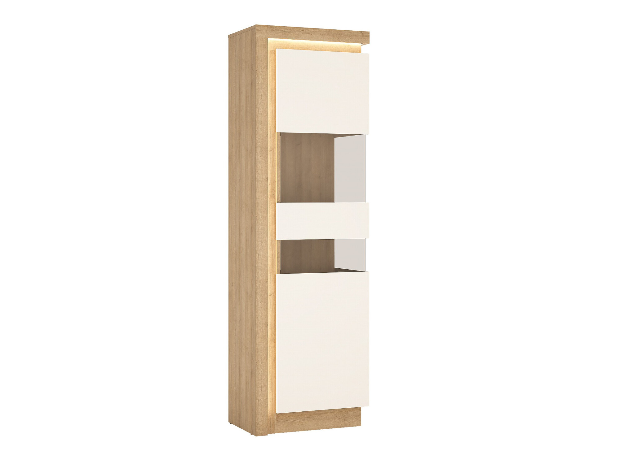 Bookcase Feldeli 111 (Riviera oak + Glossy white)