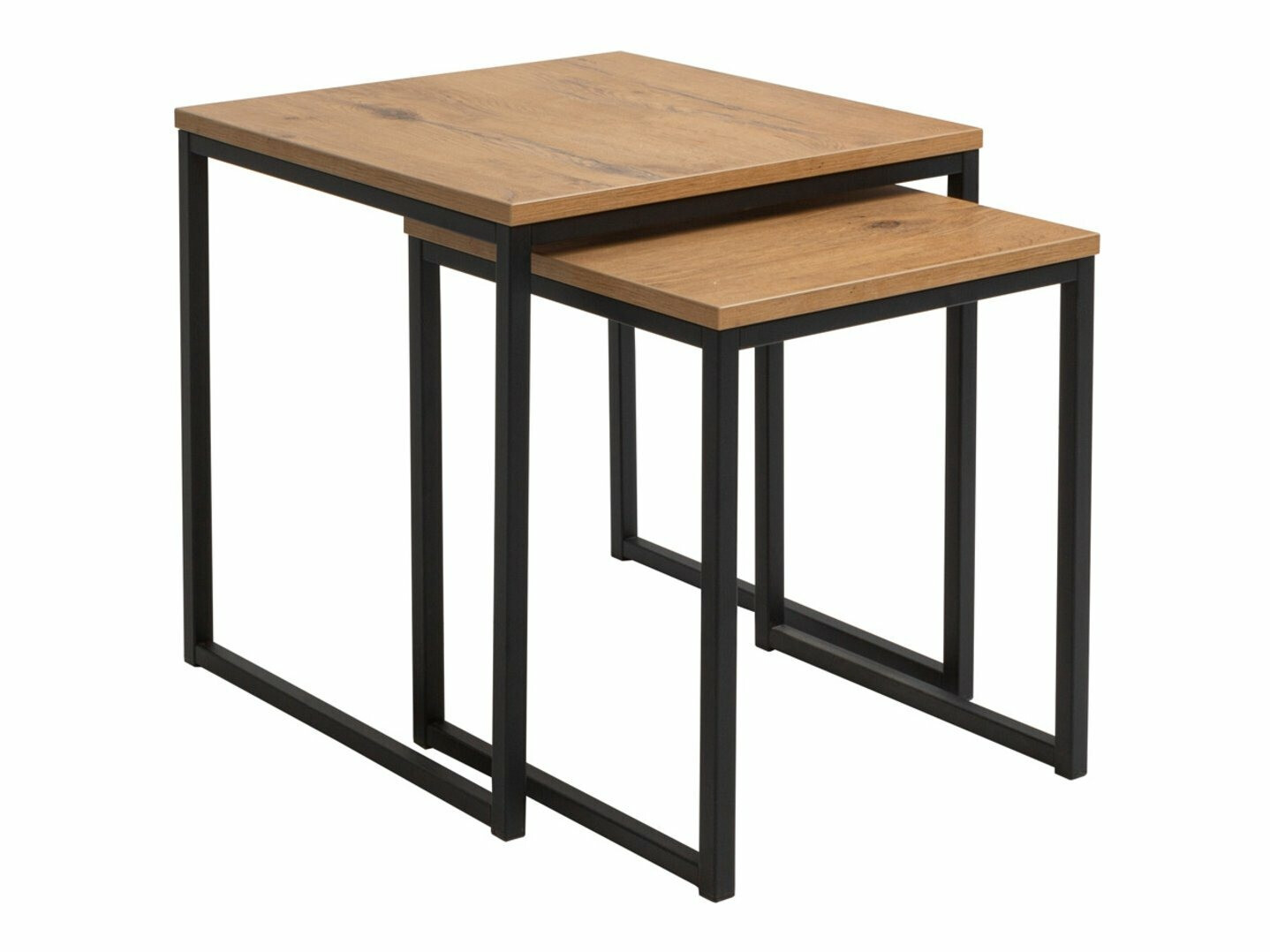 Σετ τραπεζιών σαλονιού Boston 256 (Lancelot δρυς + Μαύρο)