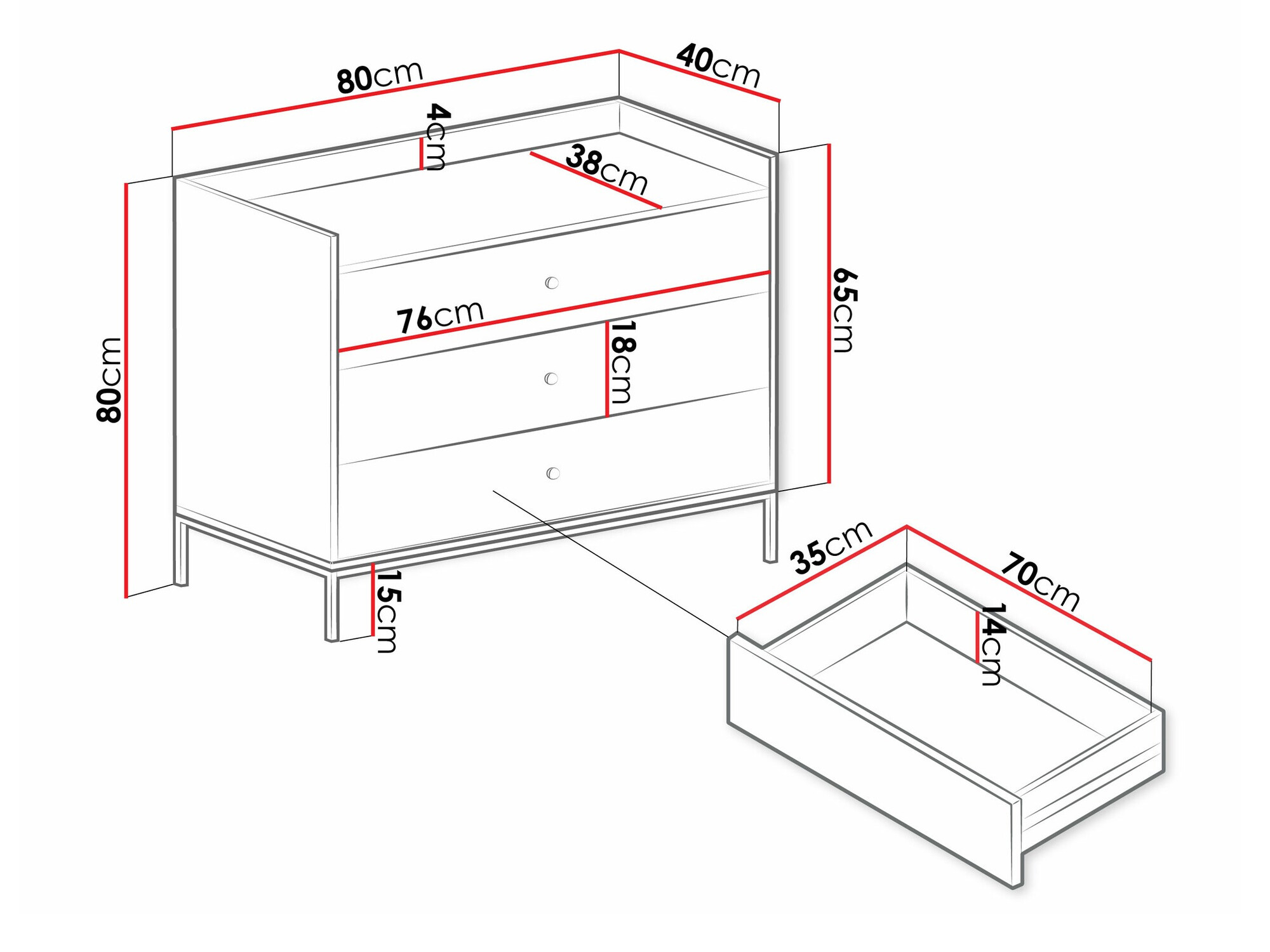 Συρταριέρα Comfivo Etmore 100 (Γκρι)