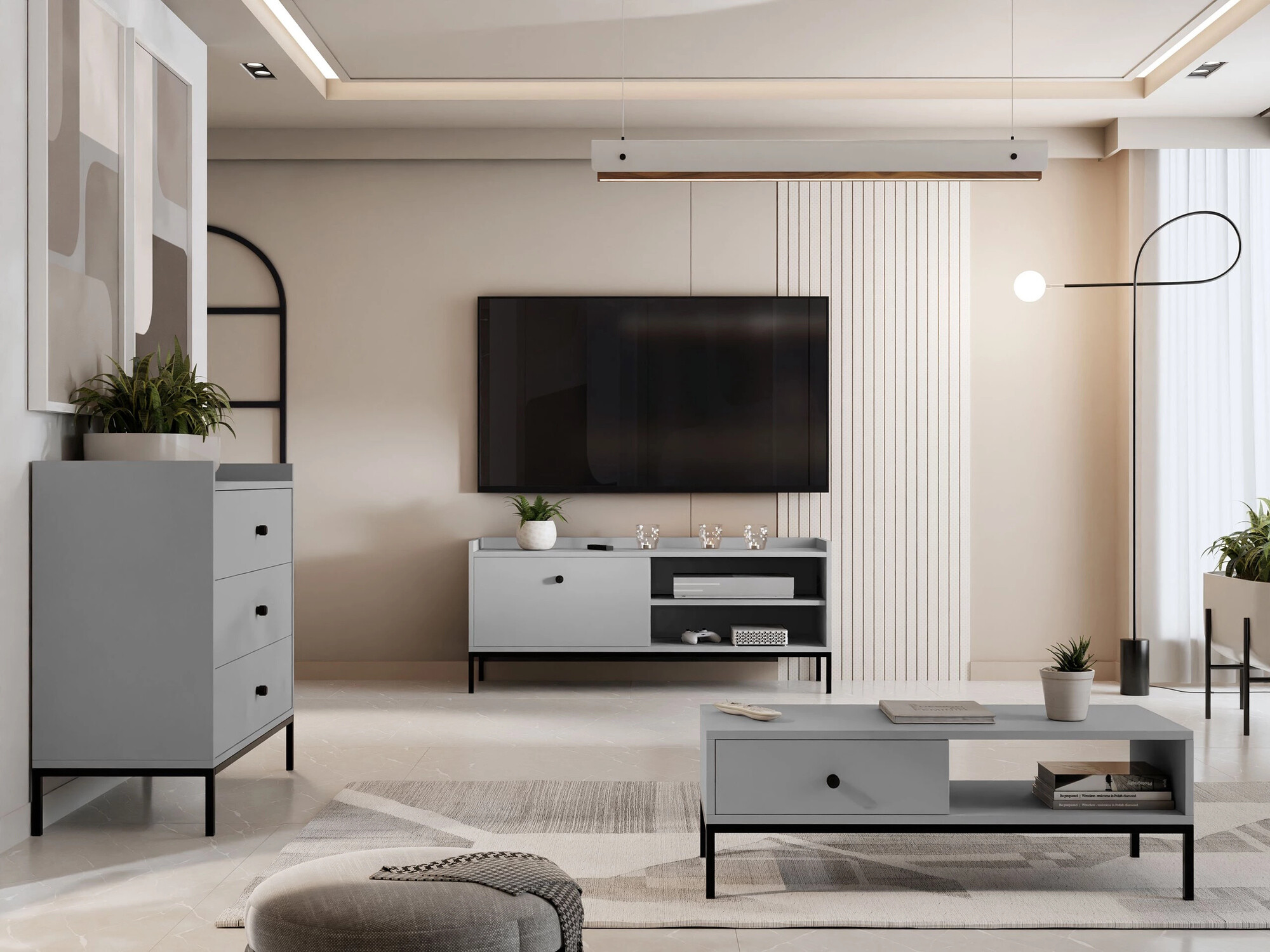 Συρταριέρα Comfivo Etmore 100 (Γκρι)