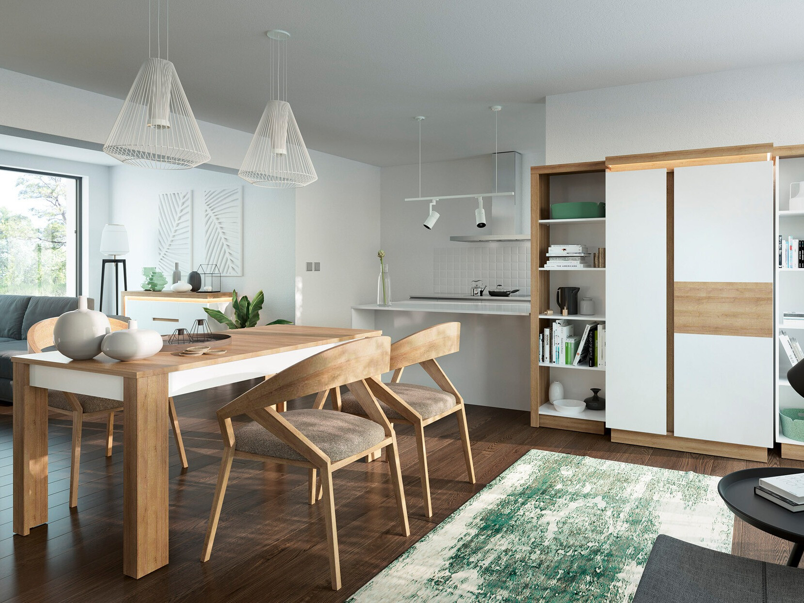 Table Feldeli 110 (Riviera oak + White)