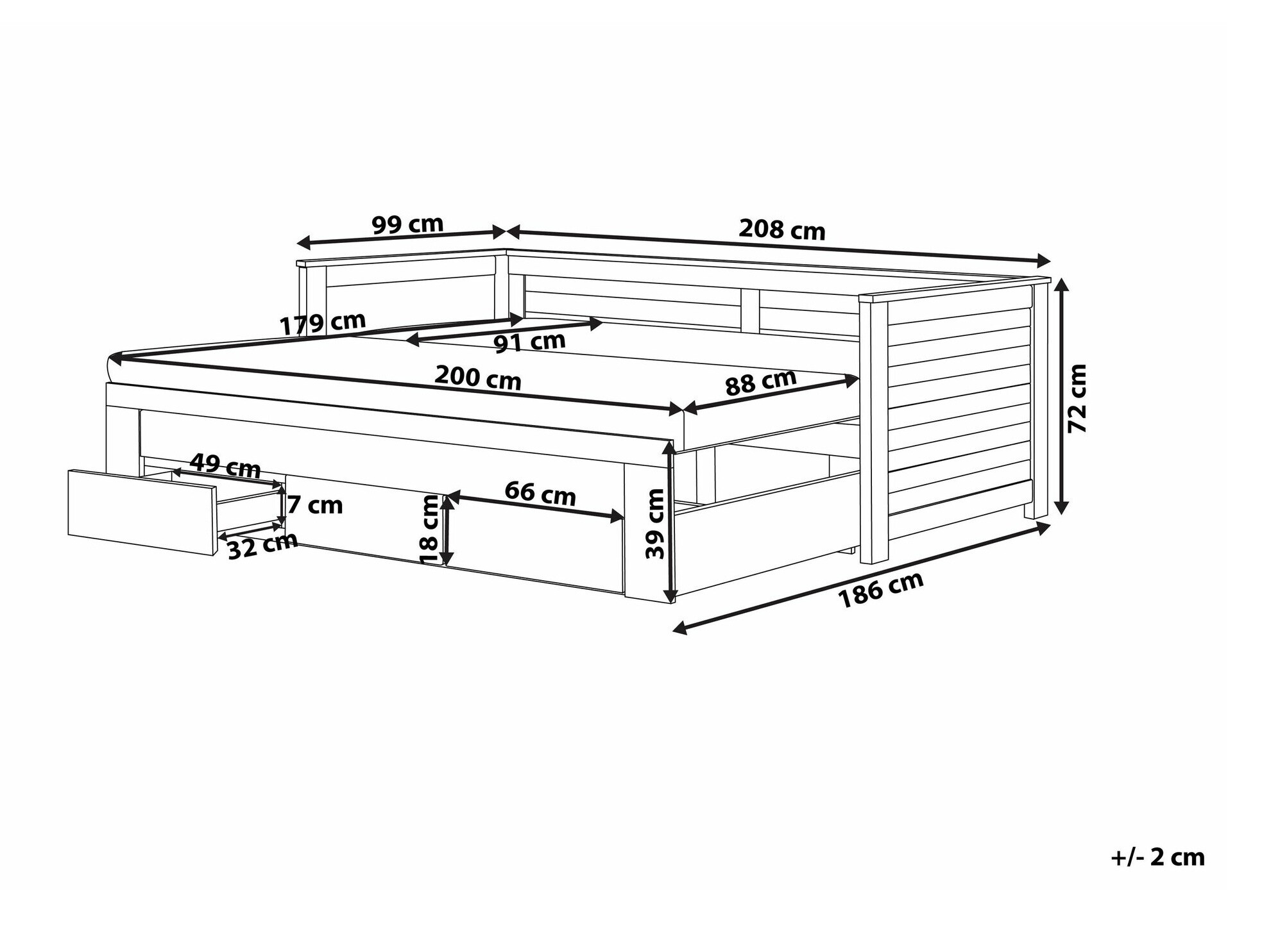 Bed Berwyn 607 (Light wood)