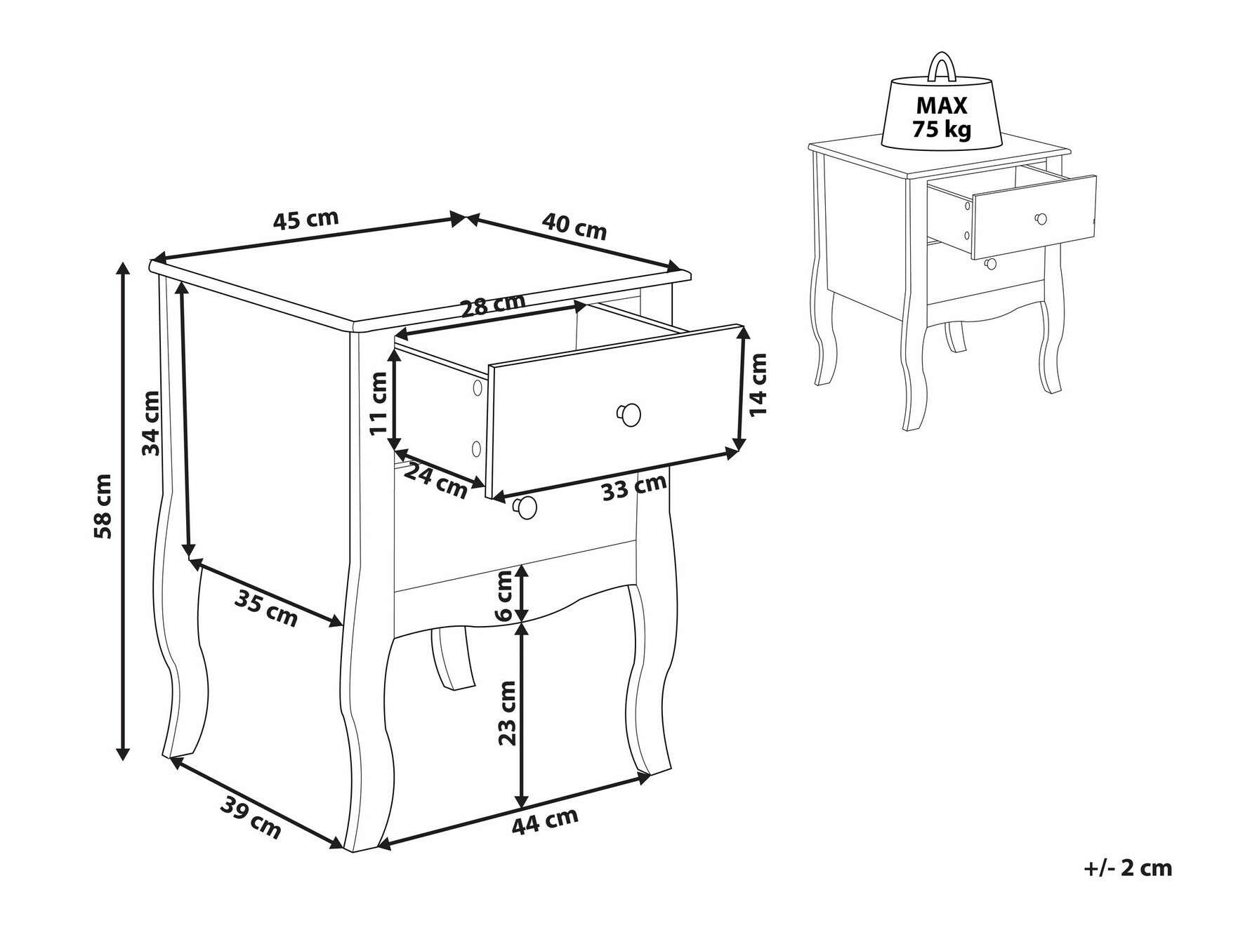 Bedside table Berwyn 2014