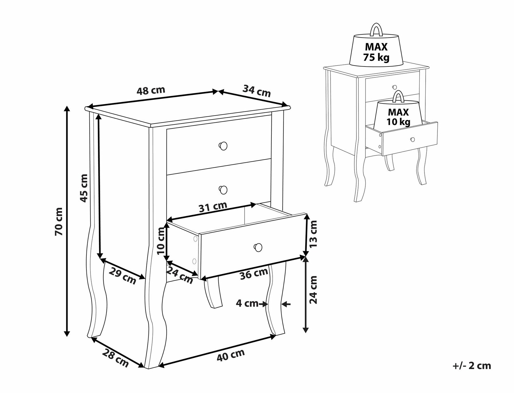Bedside table Berwyn 2015