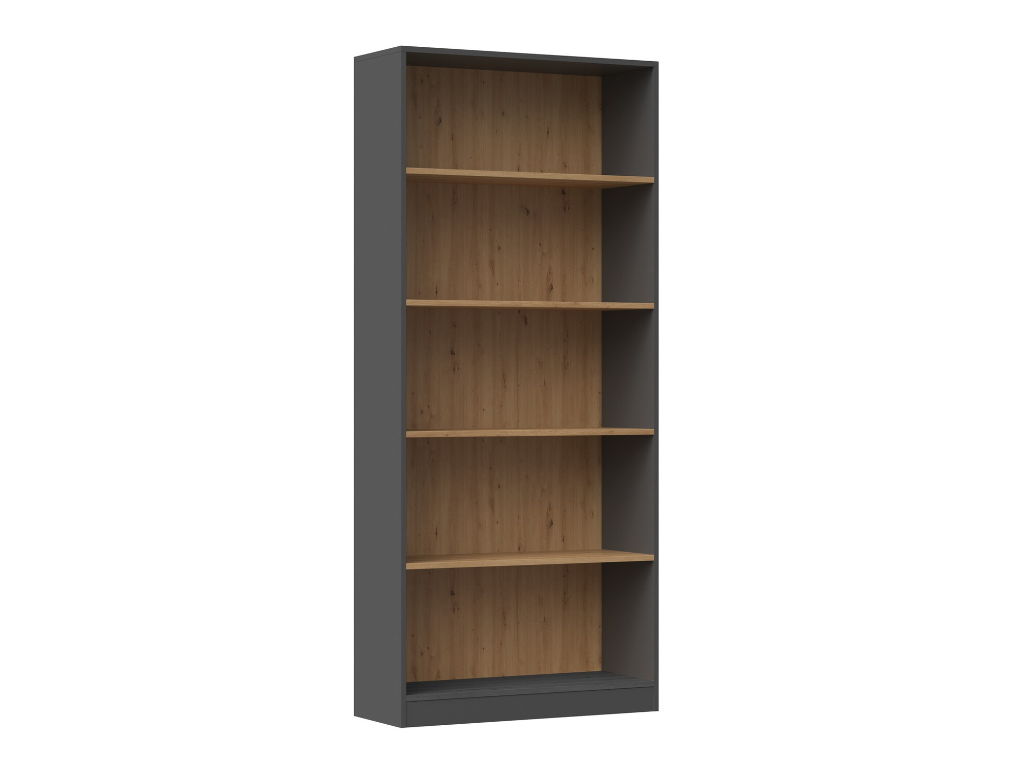 Bookcase Mandeville 253 (Anthracite + Artisan oak)