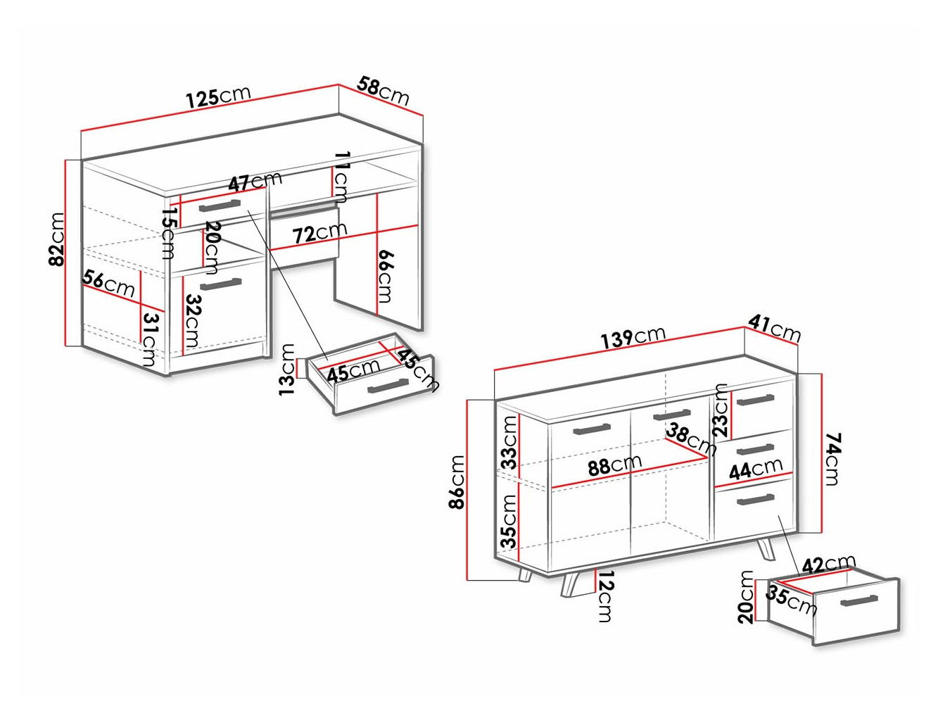 Σετ επίπλων Rosa (Μωβ)