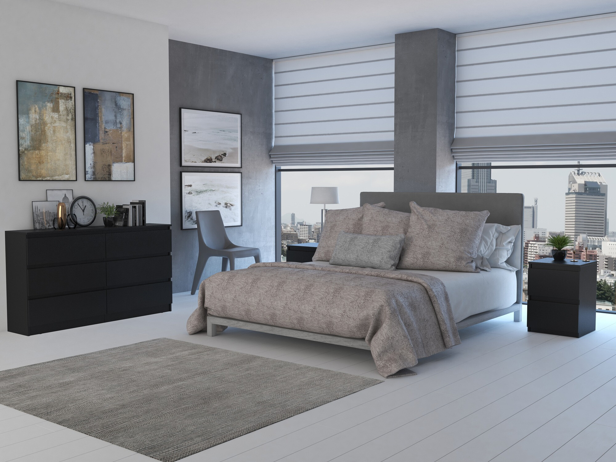 Συρταριέρα Elbvelu 102 (Μαύρο)