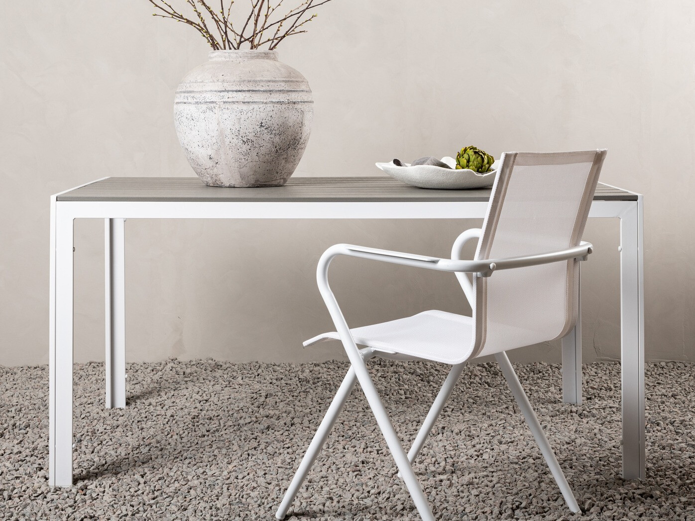 Τραπέζι εξωτερικού χώρου Dallas 2712 (Γκρι + Άσπρο)