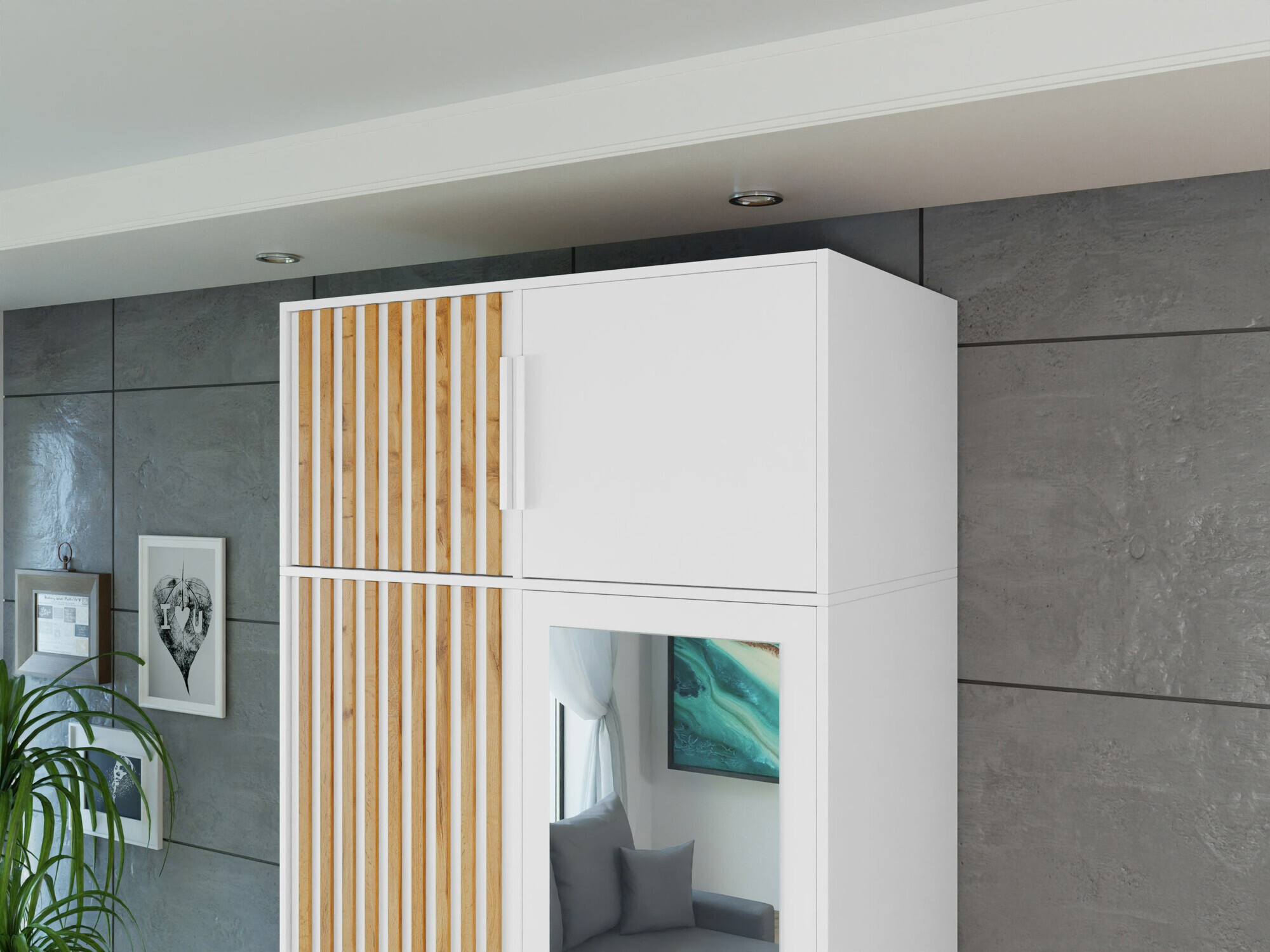 Sideboard Collis (White + Wotan Oak)