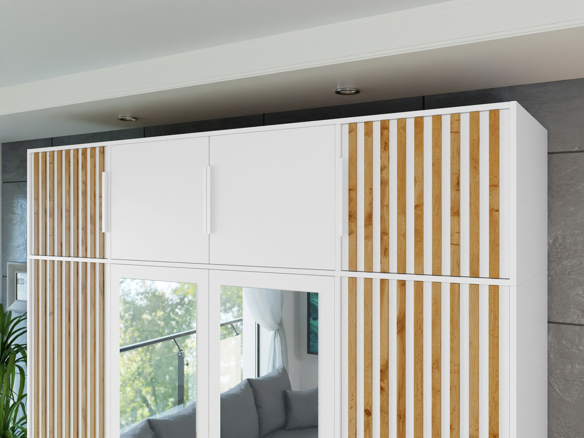 Μπουφέ Collis II (Άσπρο + Δρυς wotan)