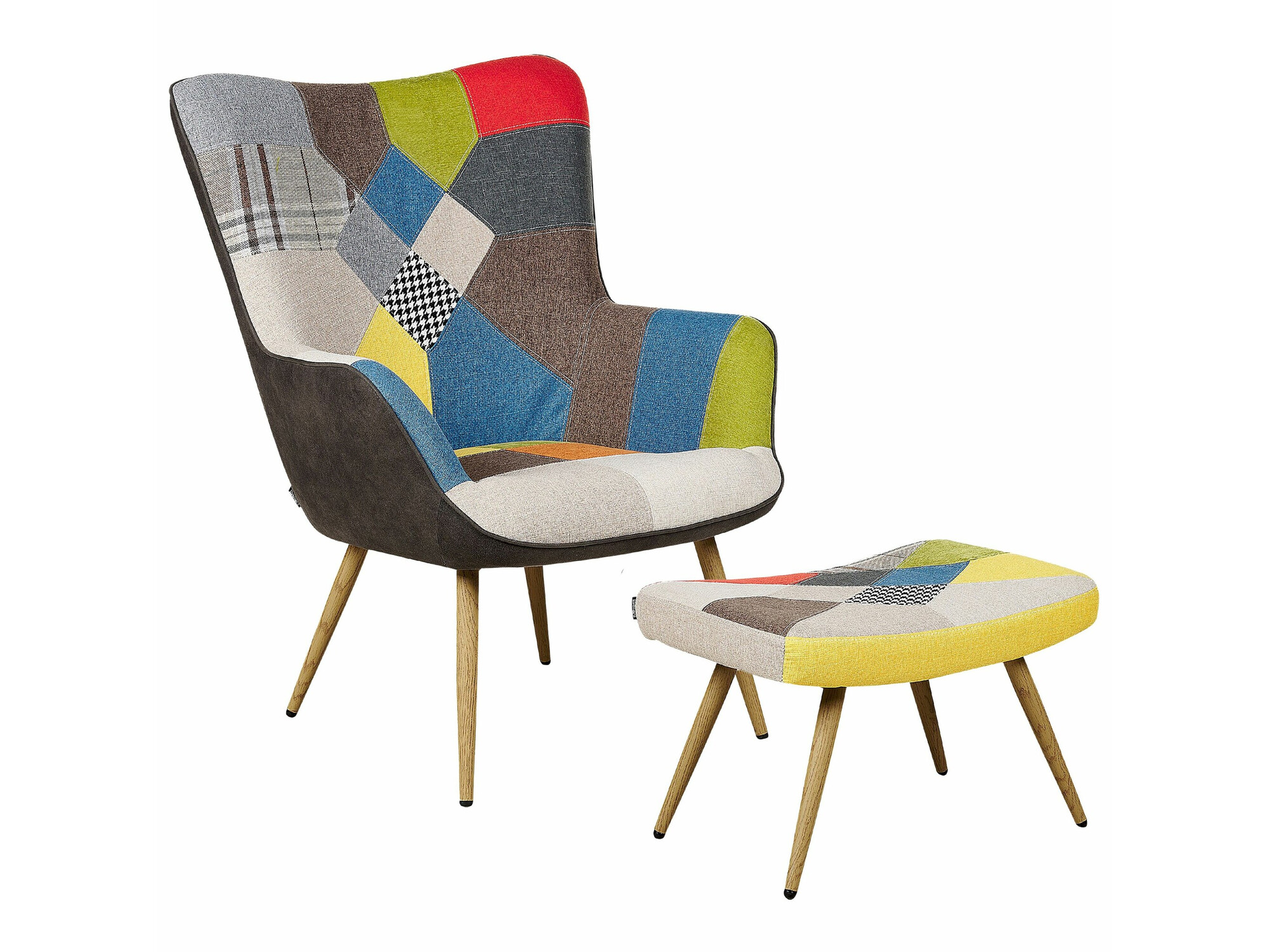 Πολυθρόνα Berwyn 2048 (Μαύρο + Μπλε + Κίτρινο)