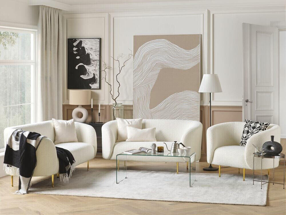 Upholstered furniture set Berwyn 2050 (White + Golden)