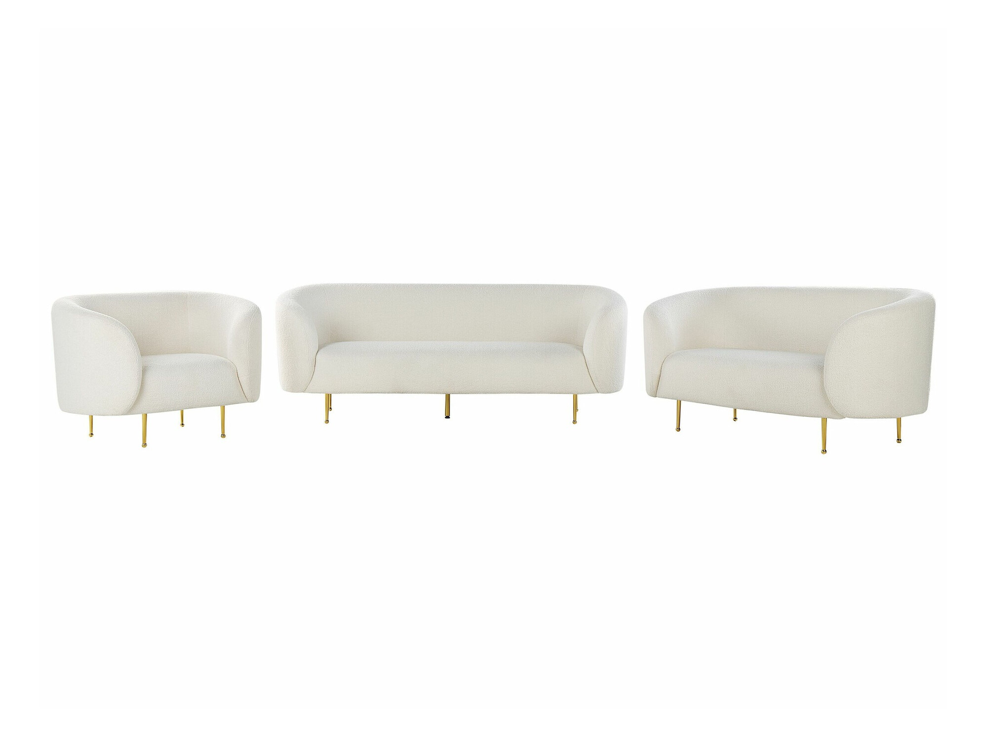 Upholstered furniture set Berwyn 2050 (White + Golden)