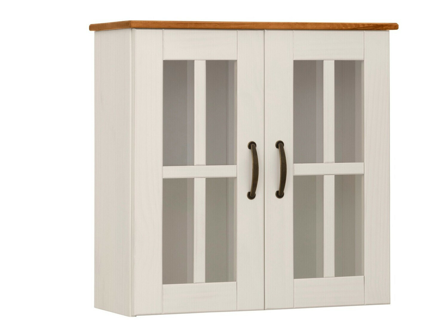Wall-mounted bathroom cabinet Ophlevu 104 (White + Honey oak)