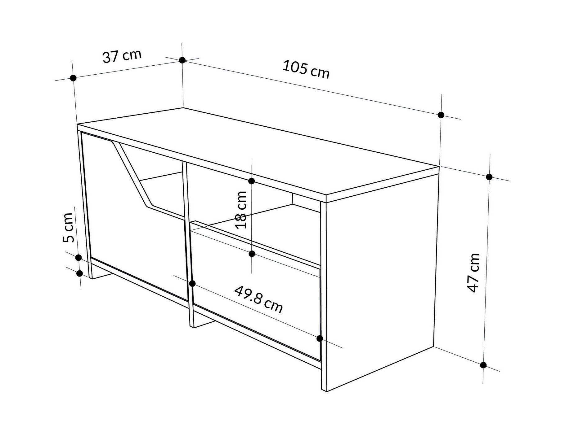 Shoe cabinet Asheboro 111 (White + Grey)