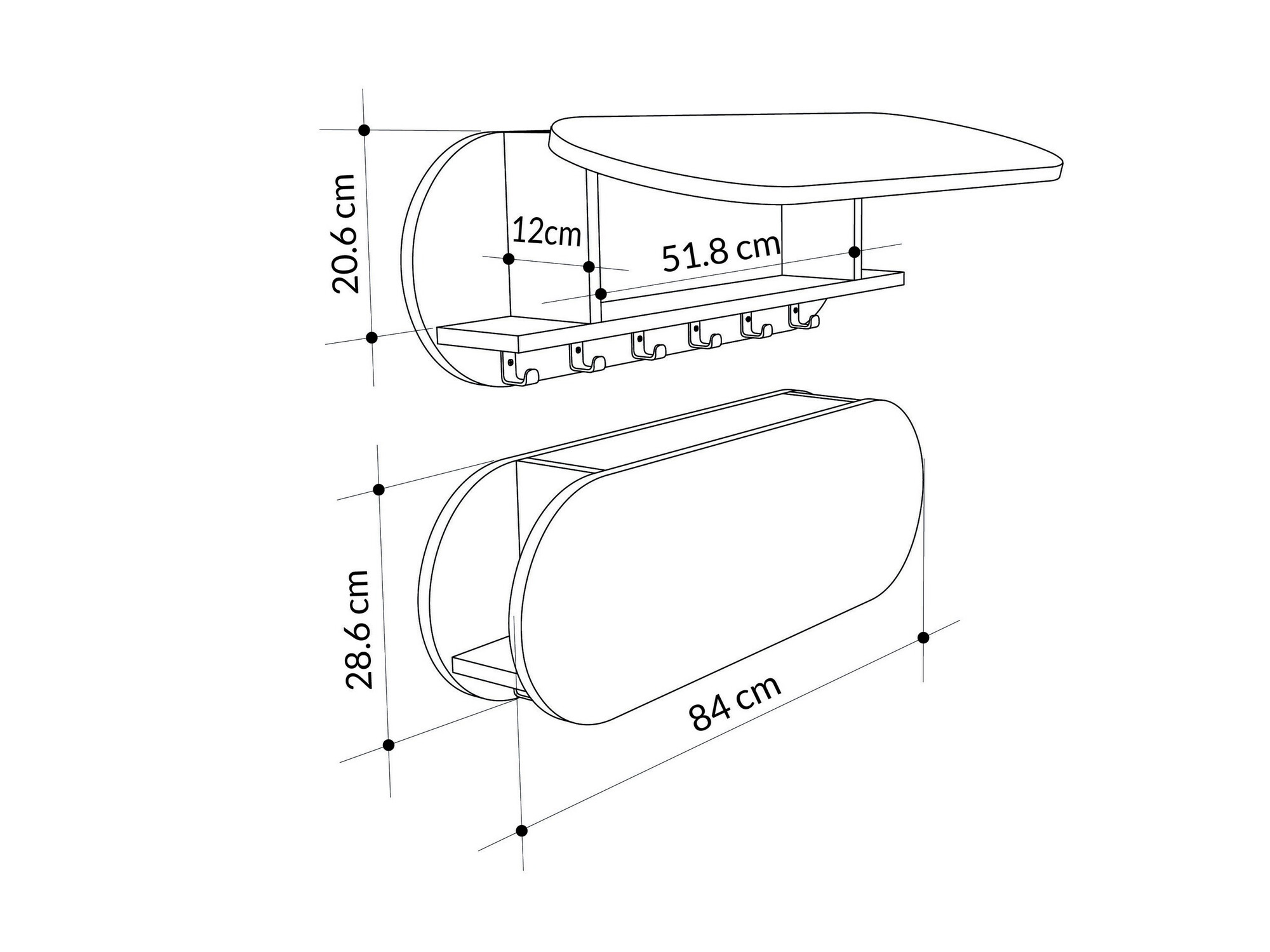 Coat rack Kailua 2144 (White)