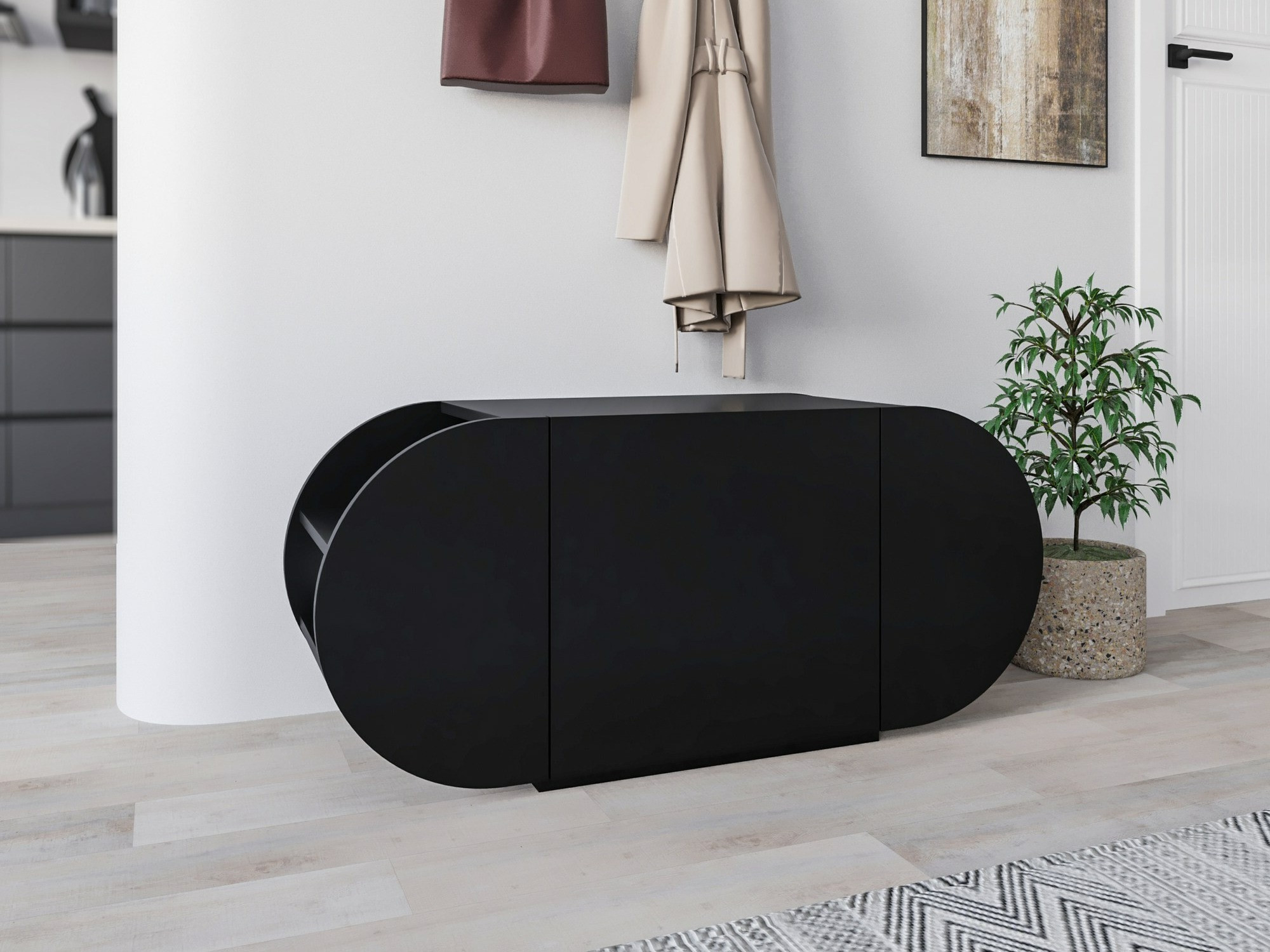 Shoe cabinet Kailua 2145 (Black)
