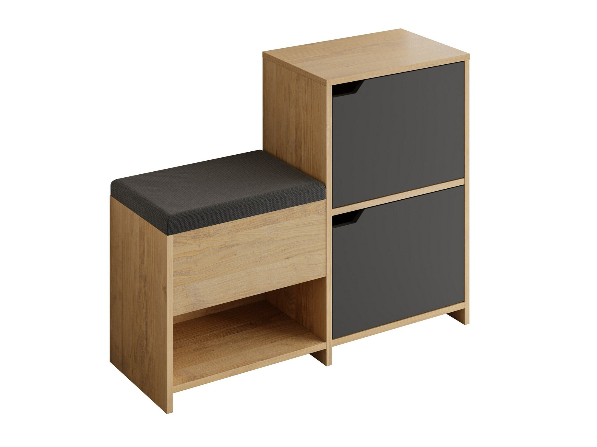 Shoe cabinet Kailua 2150 (Anthracite + Oak)