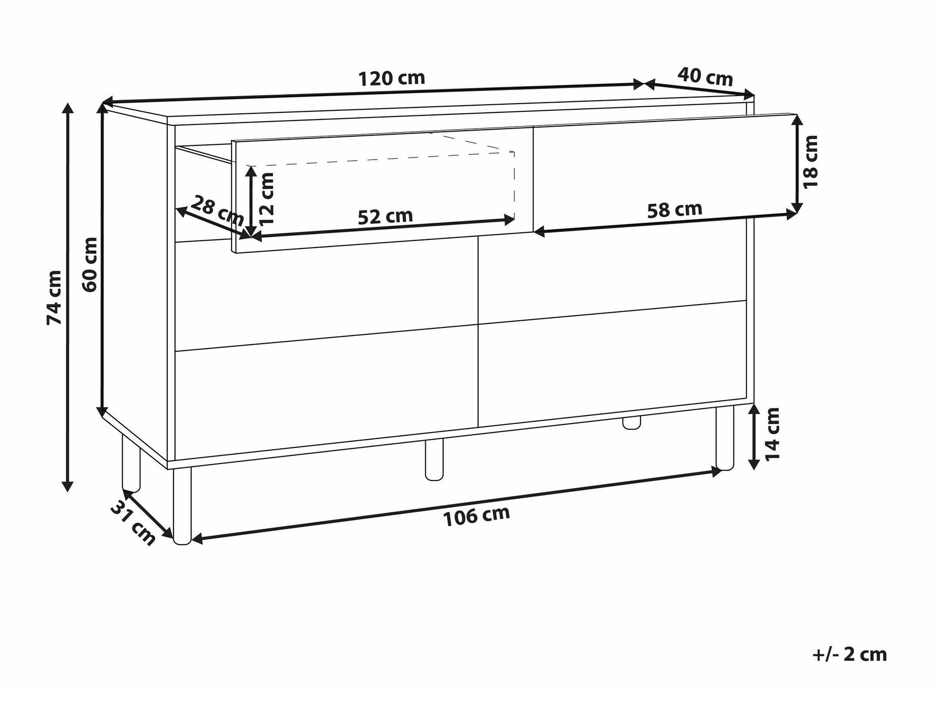 Chest of drawers Berwyn 2068