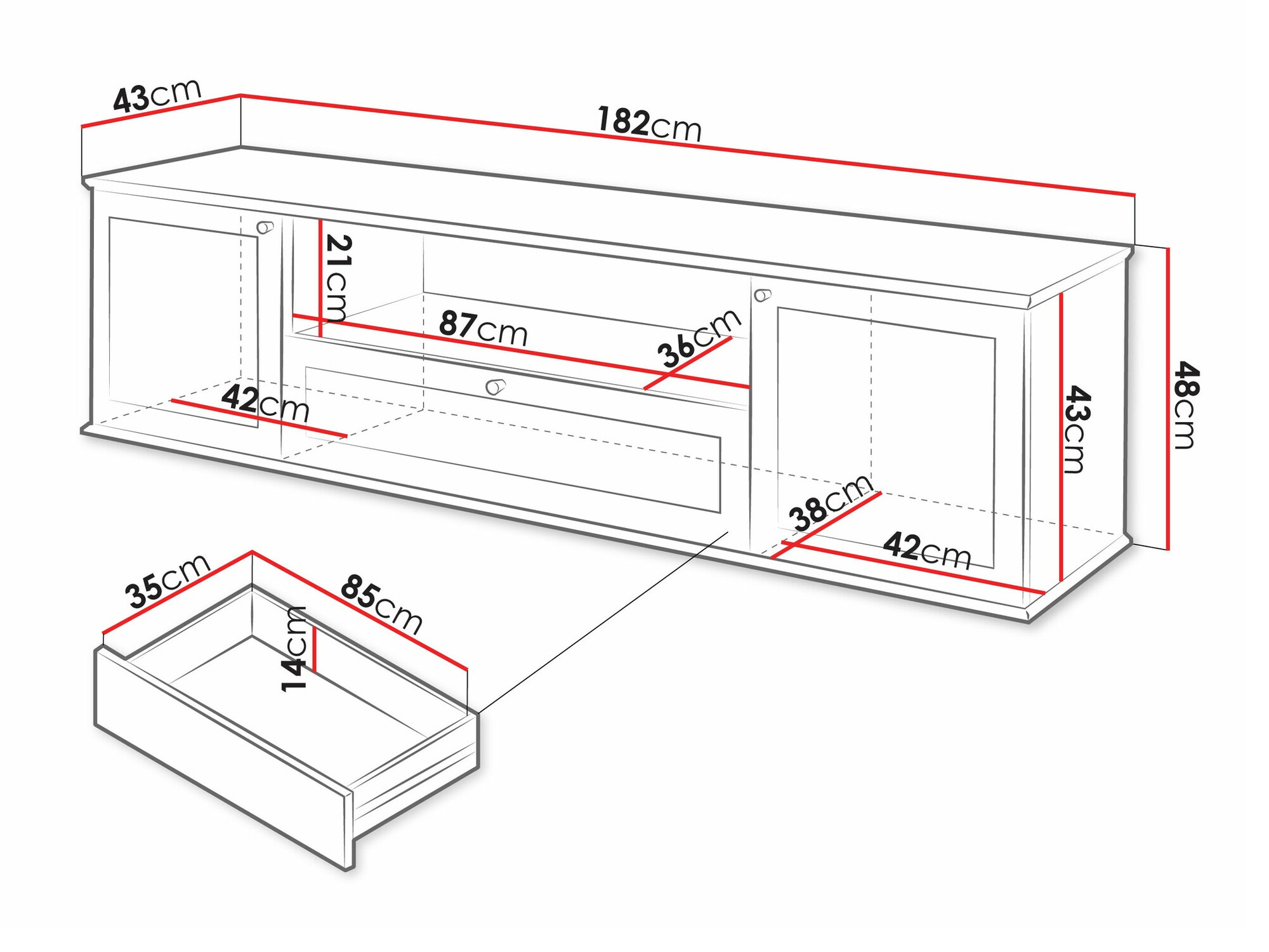 Έπιπλο τηλεόρασης Comfivo Custos