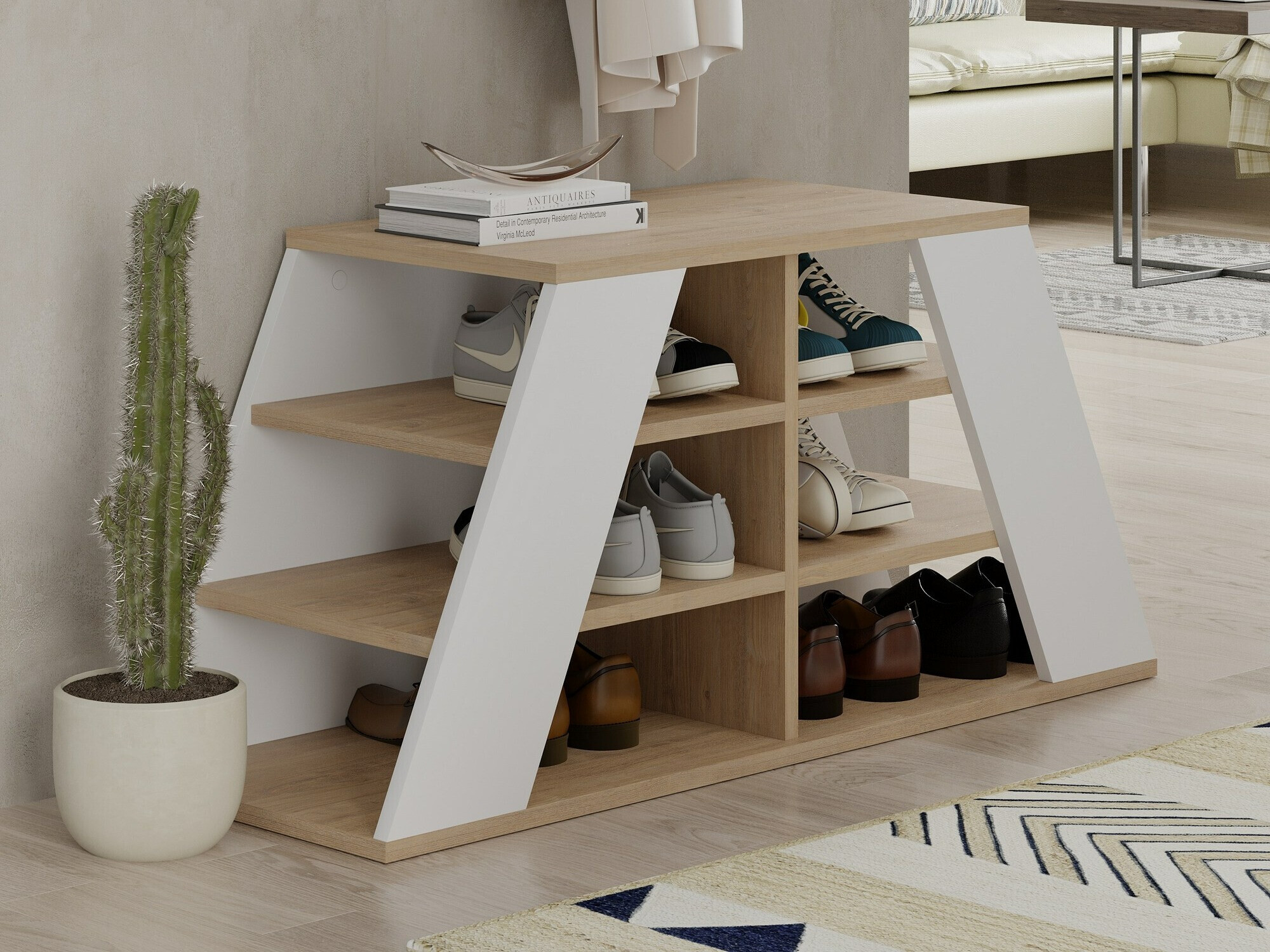 Shoe cabinet Kailua 2157 (White + Oak)