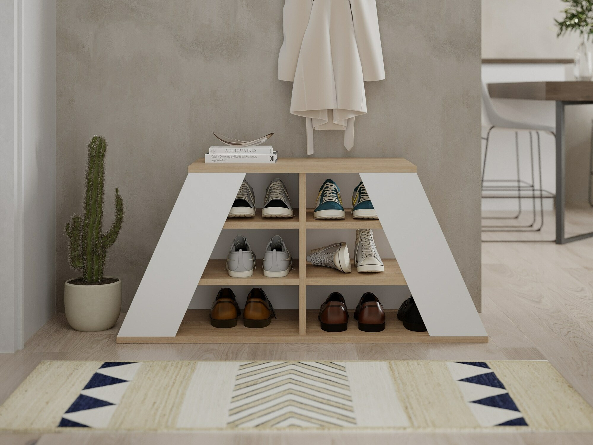 Shoe cabinet Kailua 2157 (White + Oak)