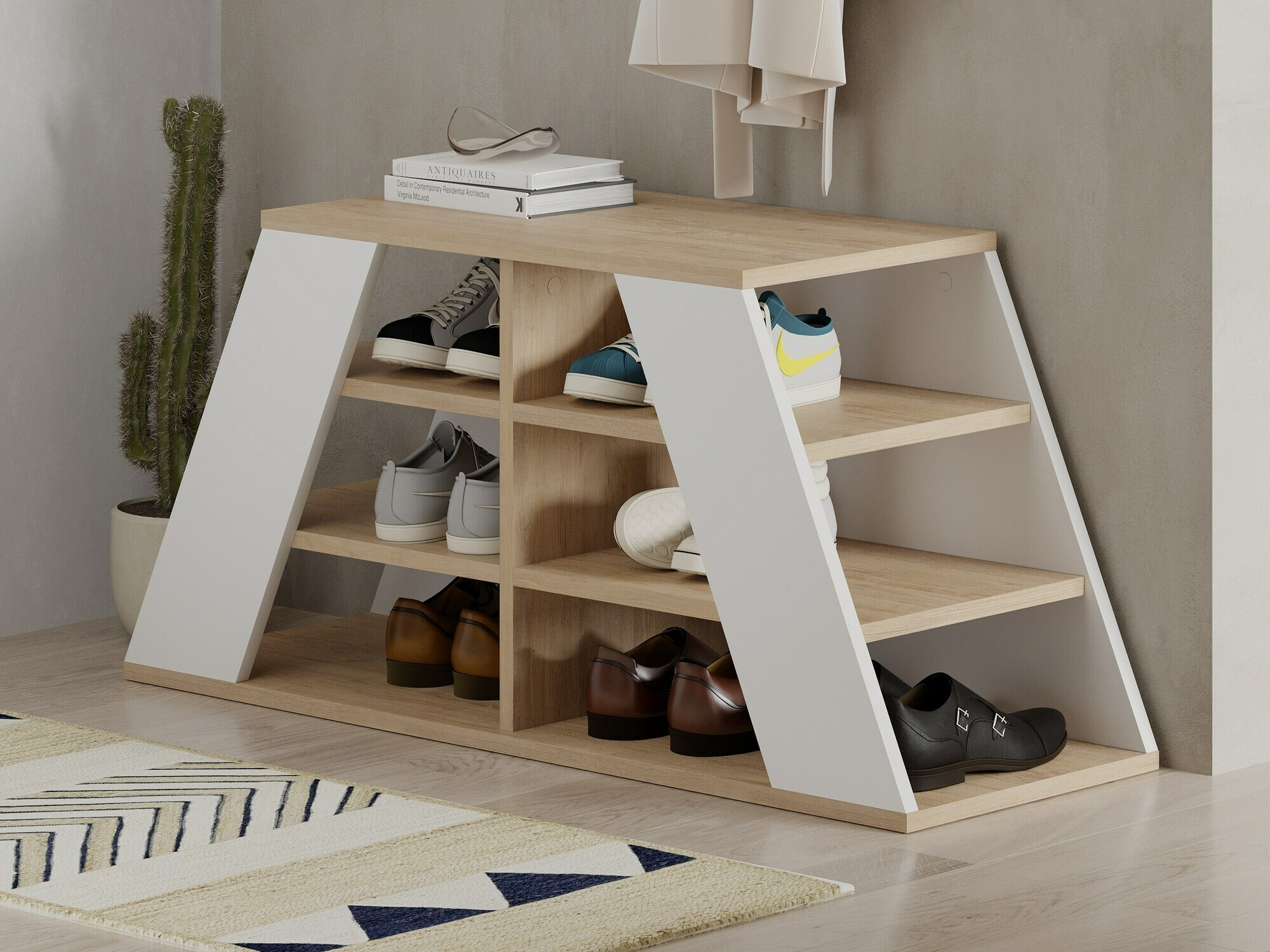 Shoe cabinet Kailua 2157 (White + Oak)
