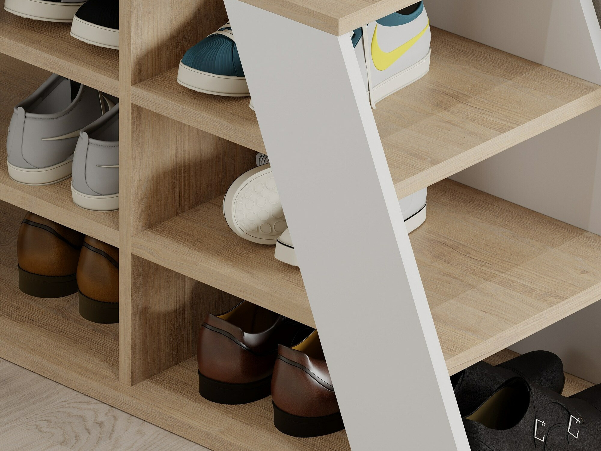 Shoe cabinet Kailua 2157 (White + Oak)