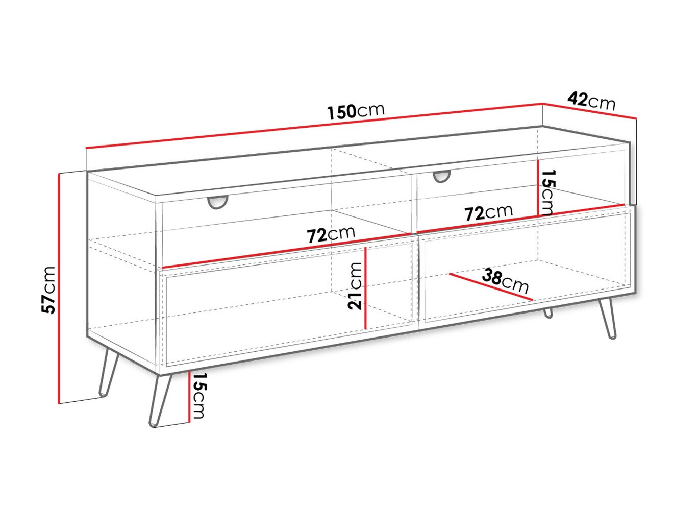 TV stand Comfivo Pavo (Black)