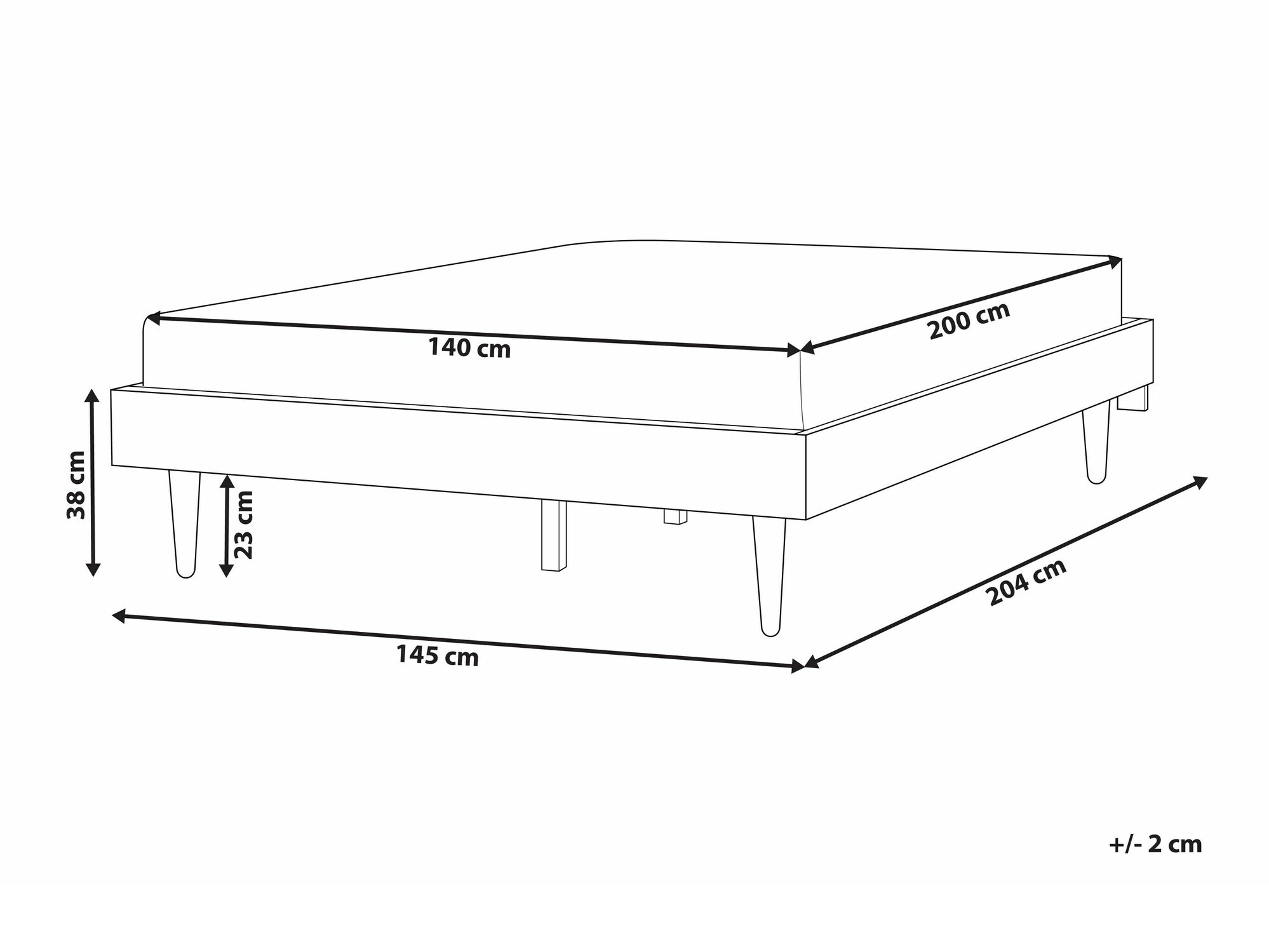 Κρεβάτι Berwyn 2088 (Ανοιχτό χρώμα ξύλου)