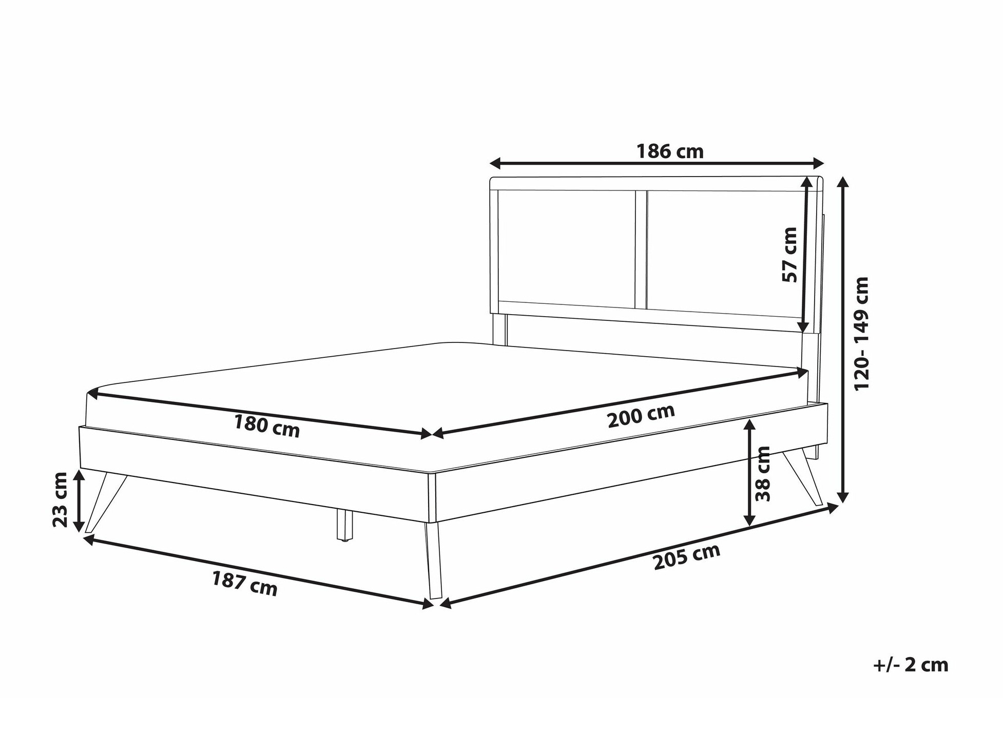 Κρεβάτι Berwyn 745 (Ανοιχτό χρώμα ξύλου)