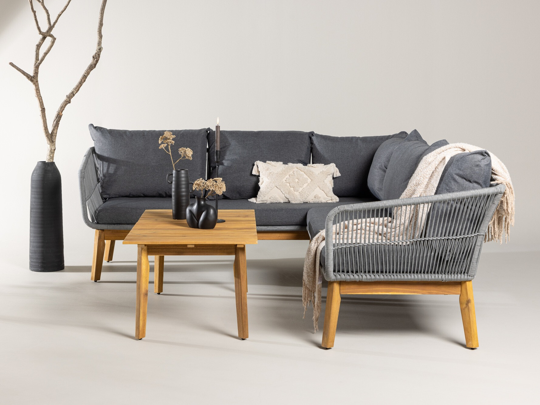 Outdoor furniture set Dallas 1085 (Acacia + Grey)