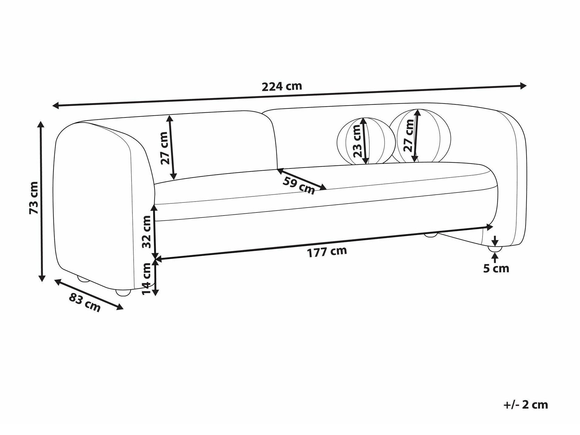 Sofa Veselme 102 (Beige)