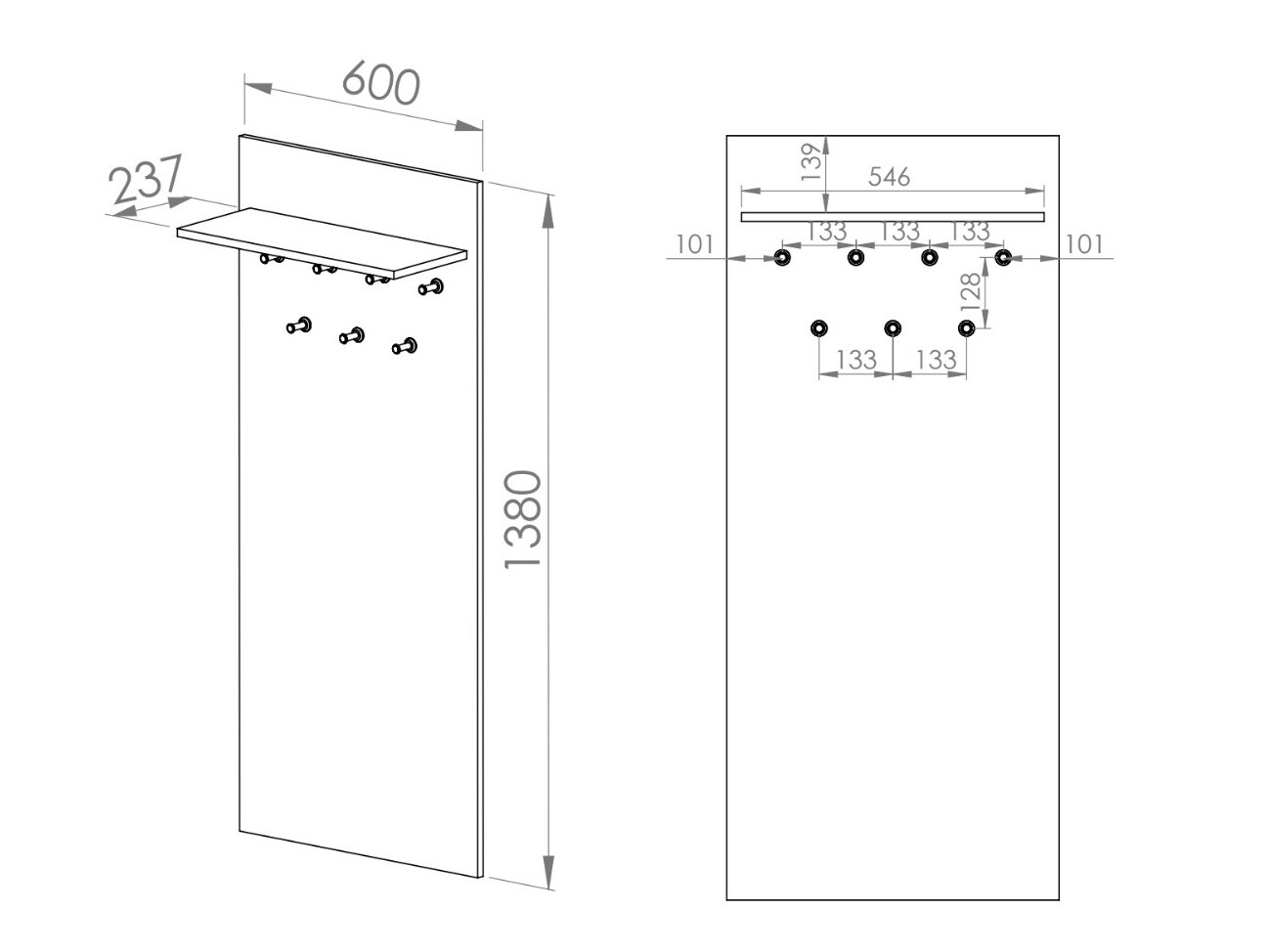 Coat rack Revcire 105