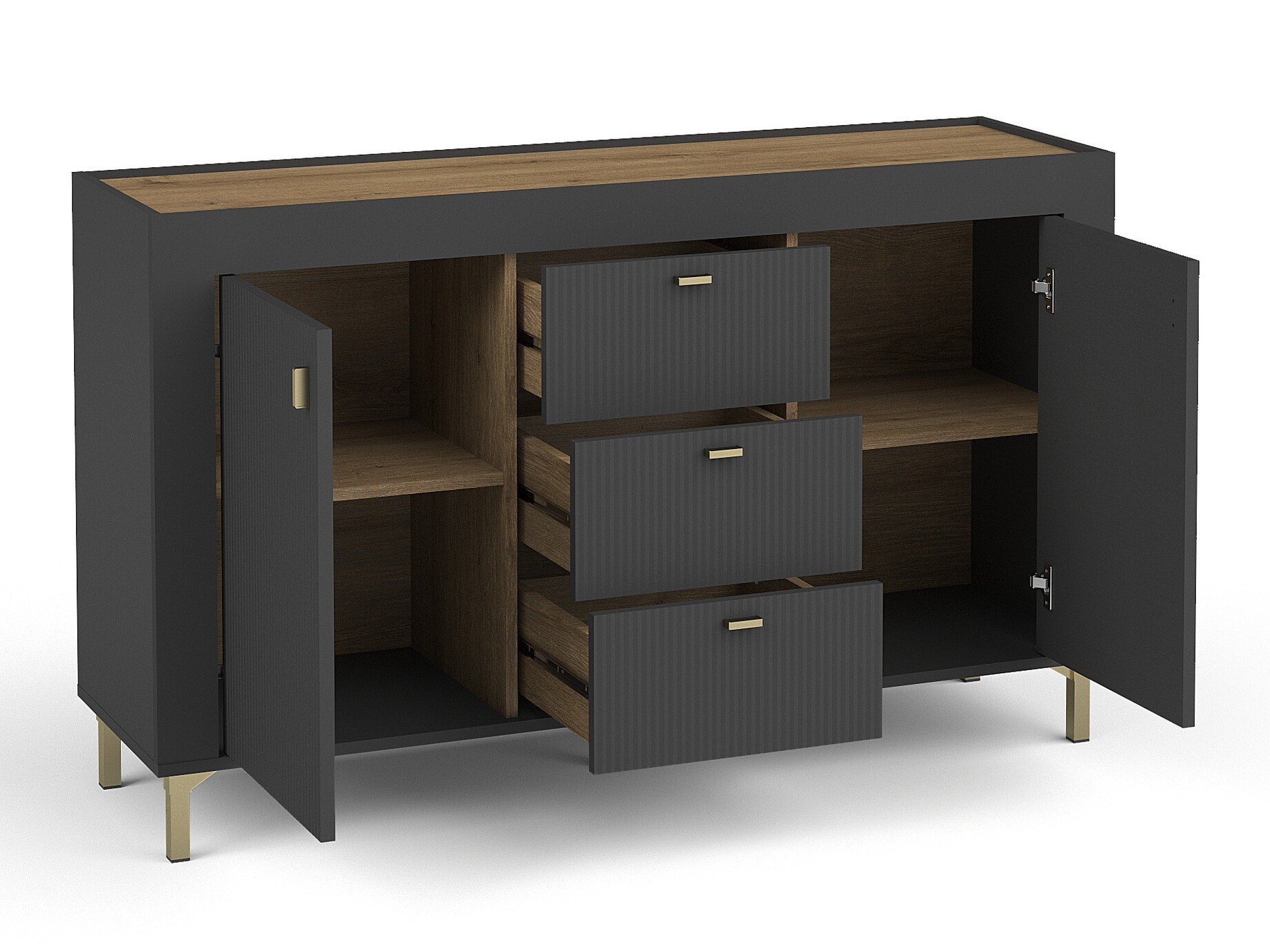 Chest of drawers Mormavu 103 (Matte black)