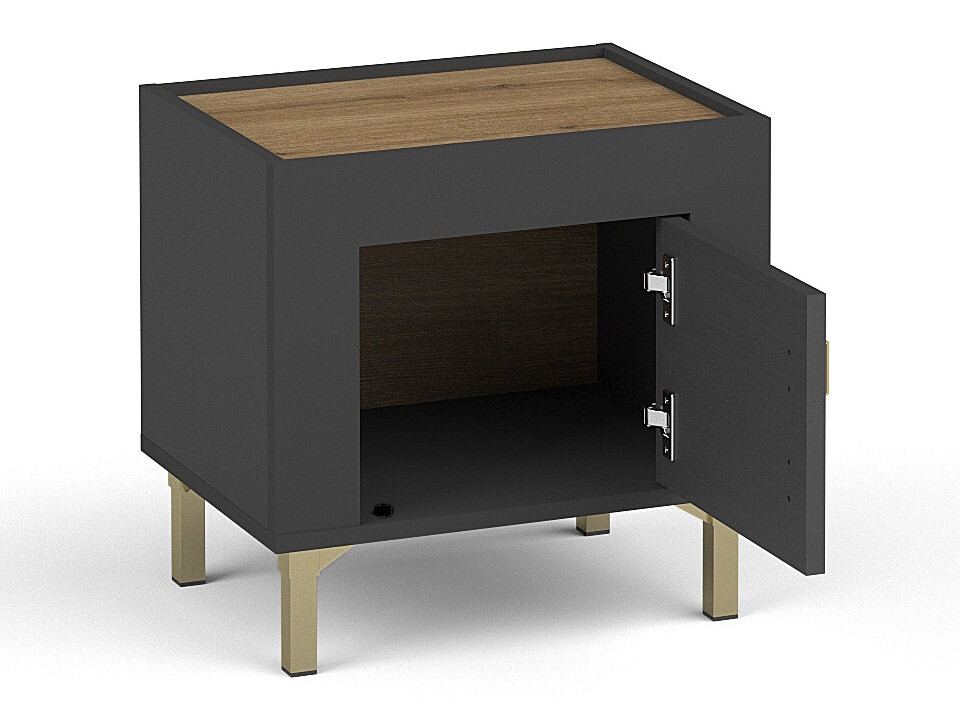 Bedside table Mormavu 109 (Matte black)