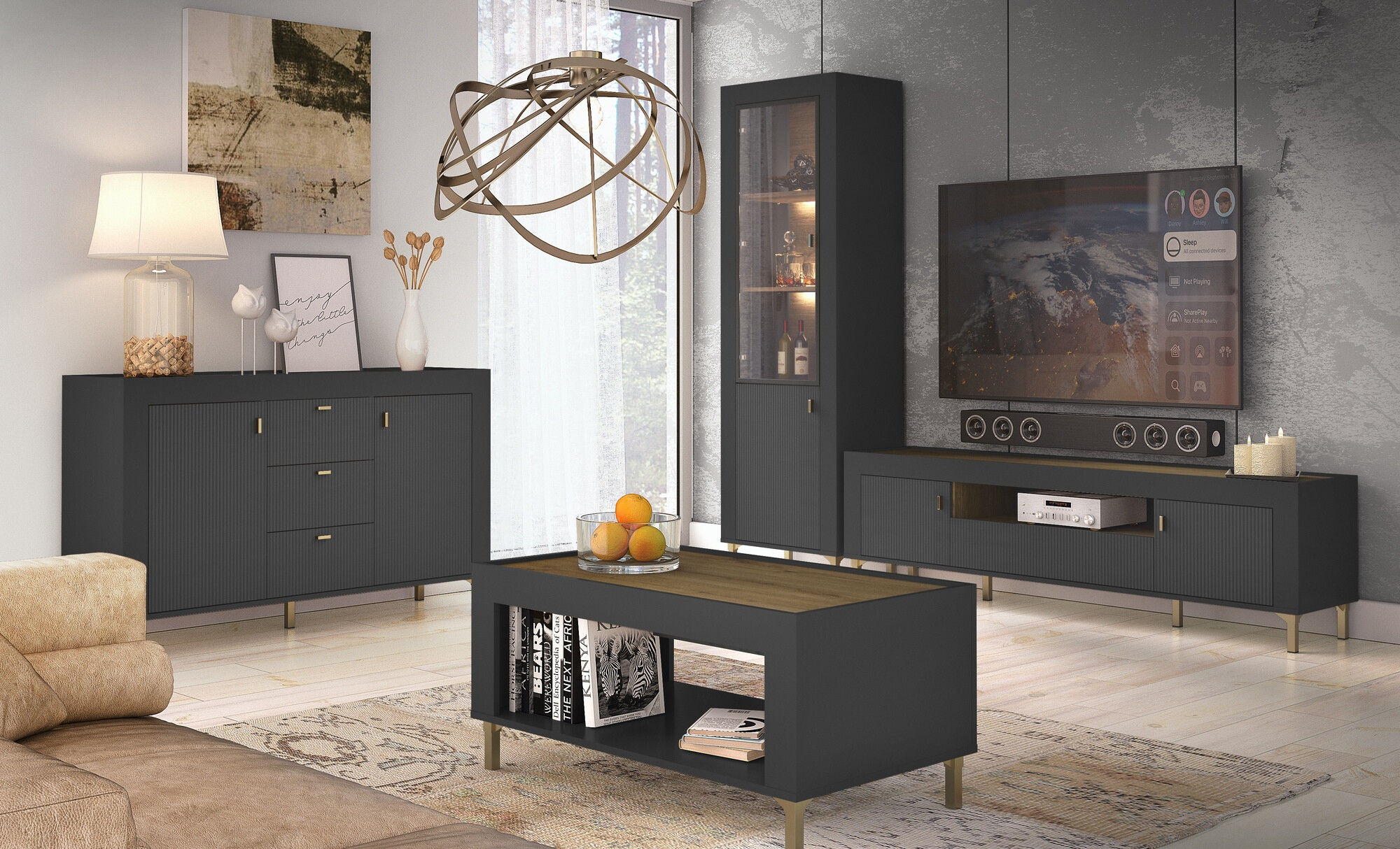 TV stand Mormavu 106 (Matte black)