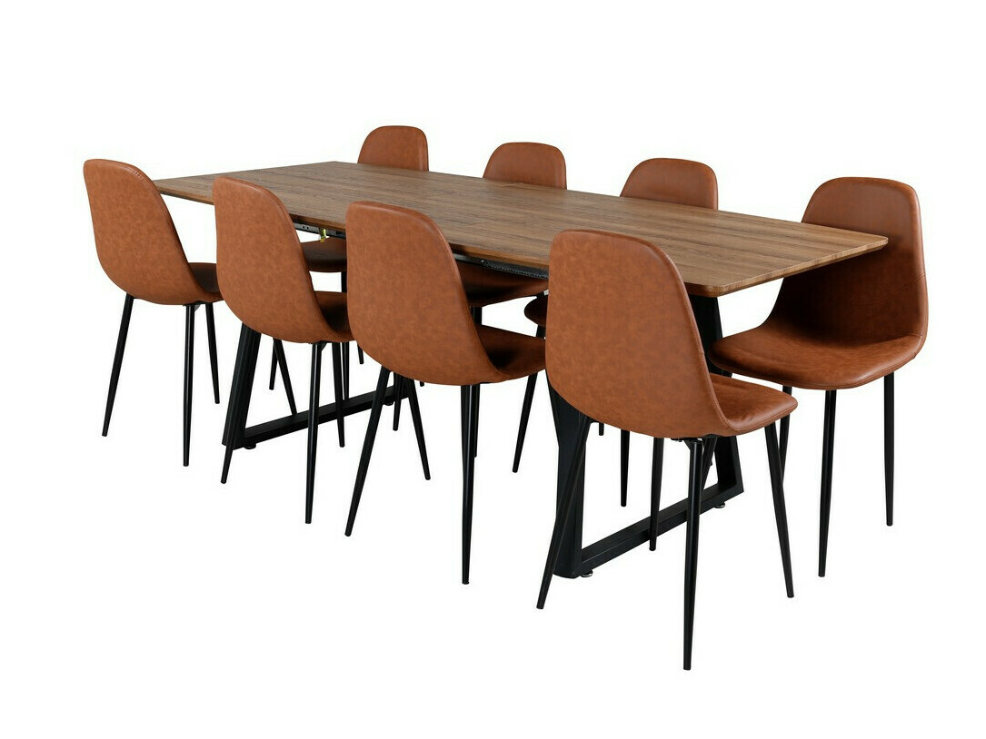 Σετ τραπεζαρίας Dallas 331 (Καφέ + Μαύρο)