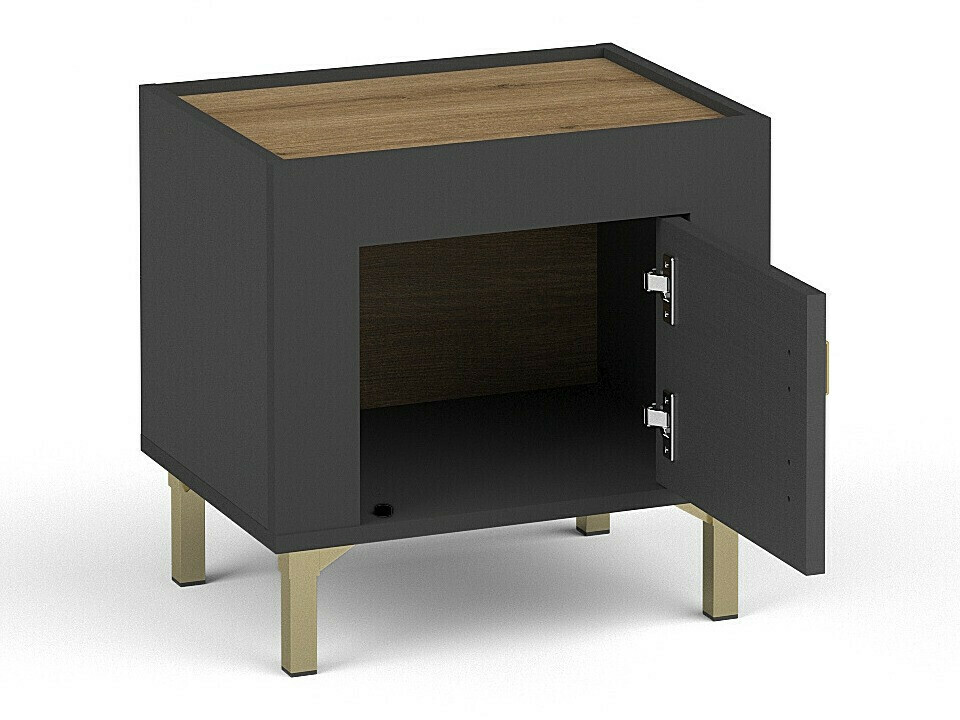 Bedroom set Mormavu 112 (Matte black + Grey)
