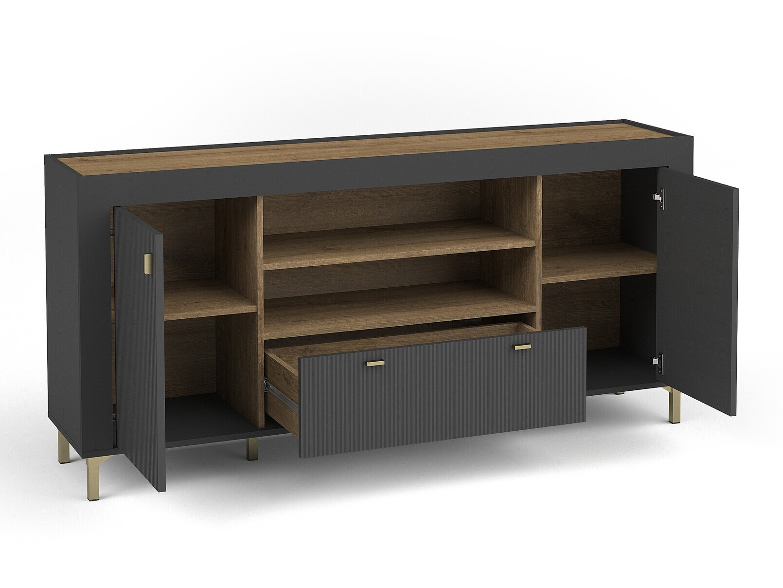Chest of drawers Mormavu 110 (Matte black)