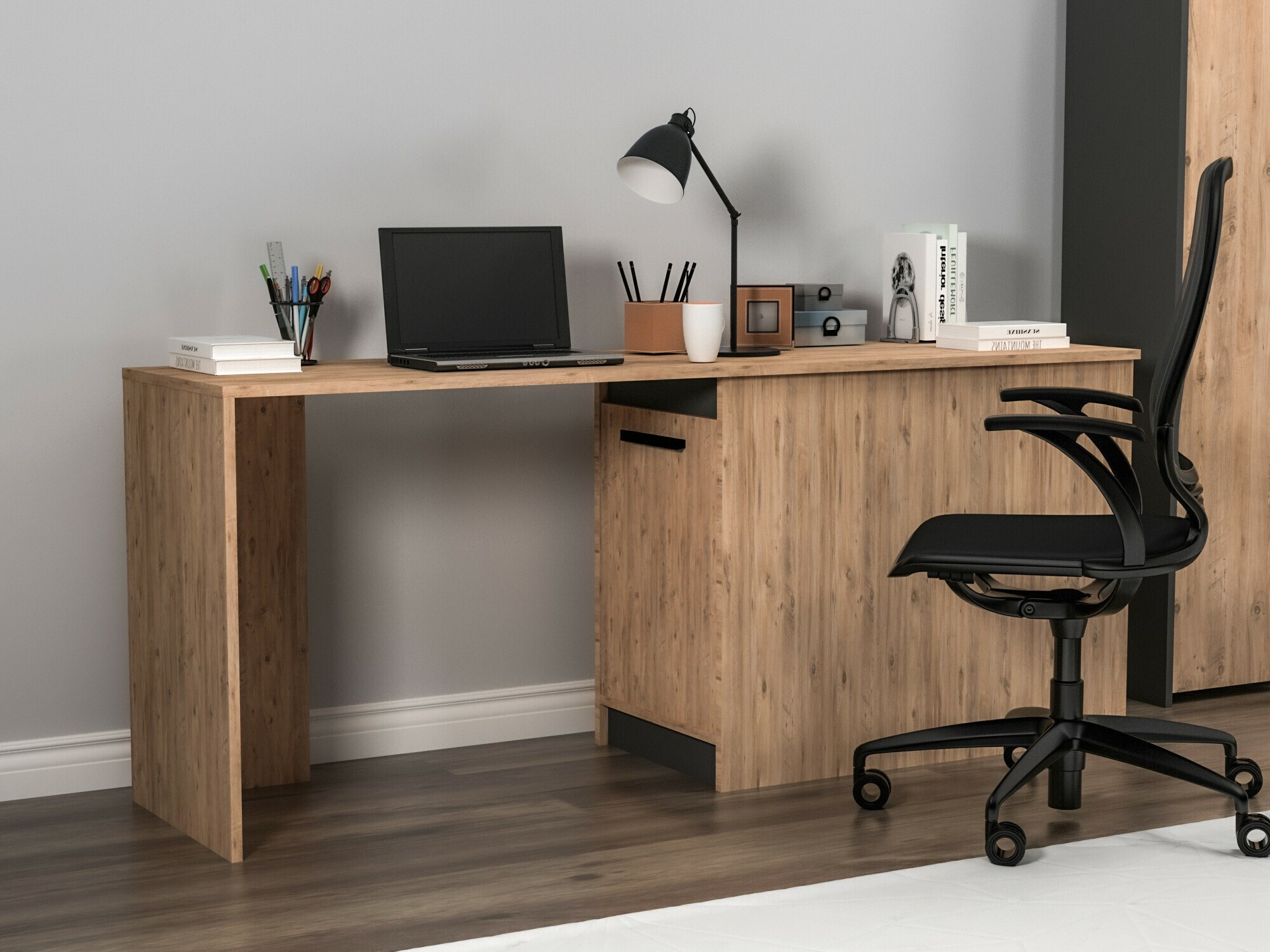 Γραφείο Kailua 2183 (Ανθρακί + Πεύκο)