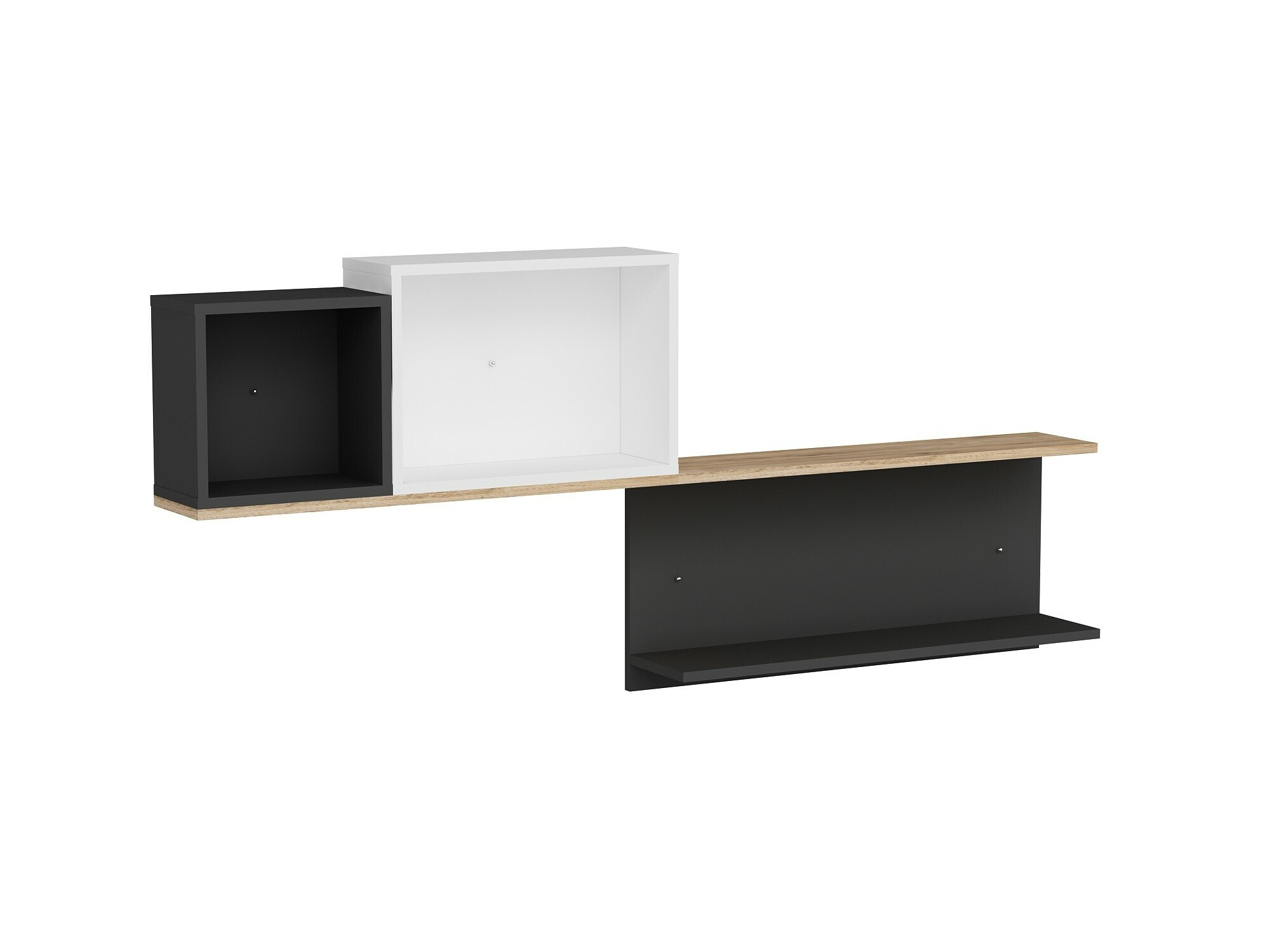 Wall shelf Kailua 2184 (White + Anthracite + Pine)