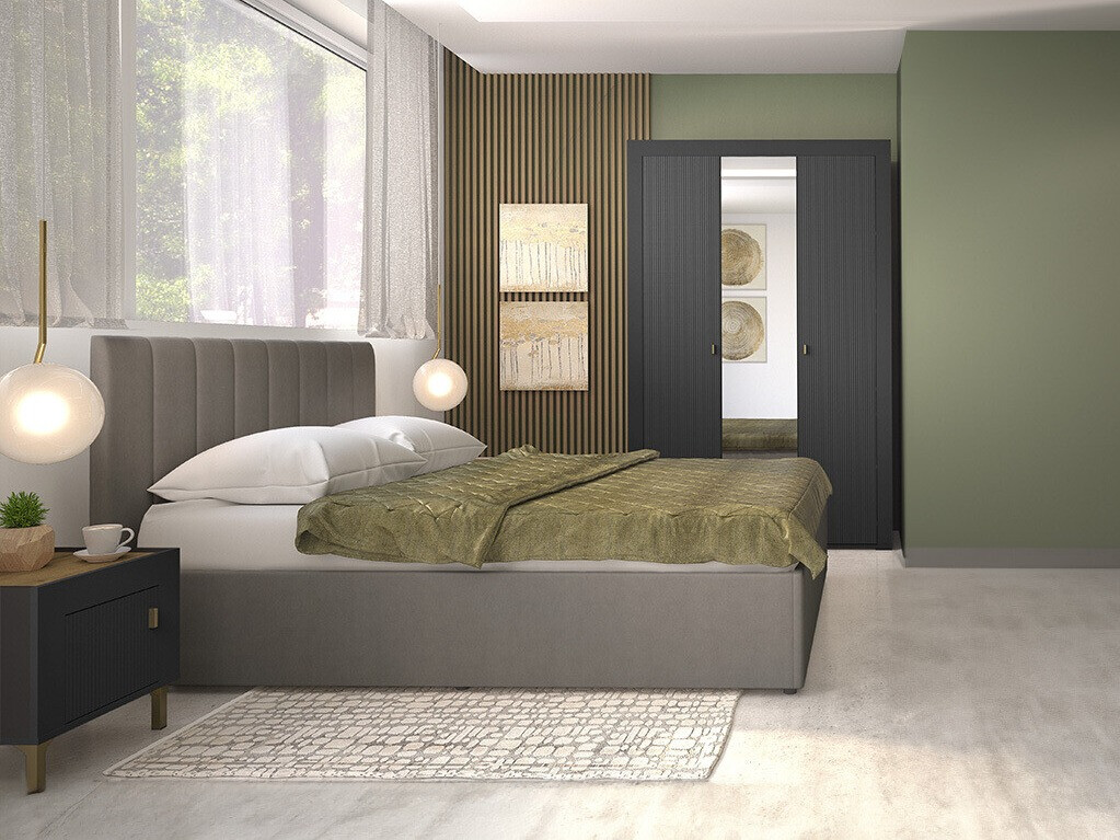 Bedroom set Mormavu 113 (Matte black)