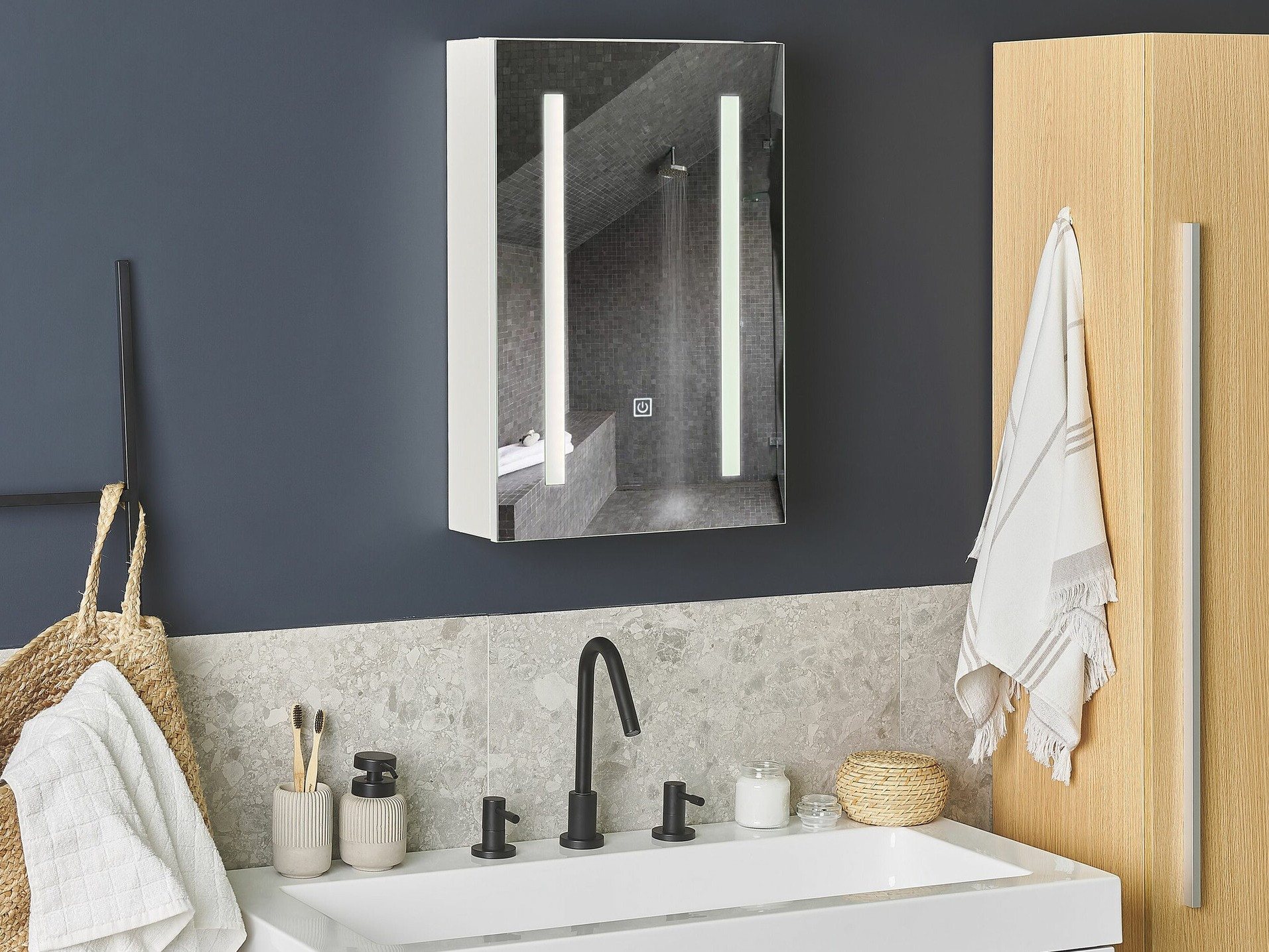 Bathroom mirror cabinet Berwyn 2152 (White)