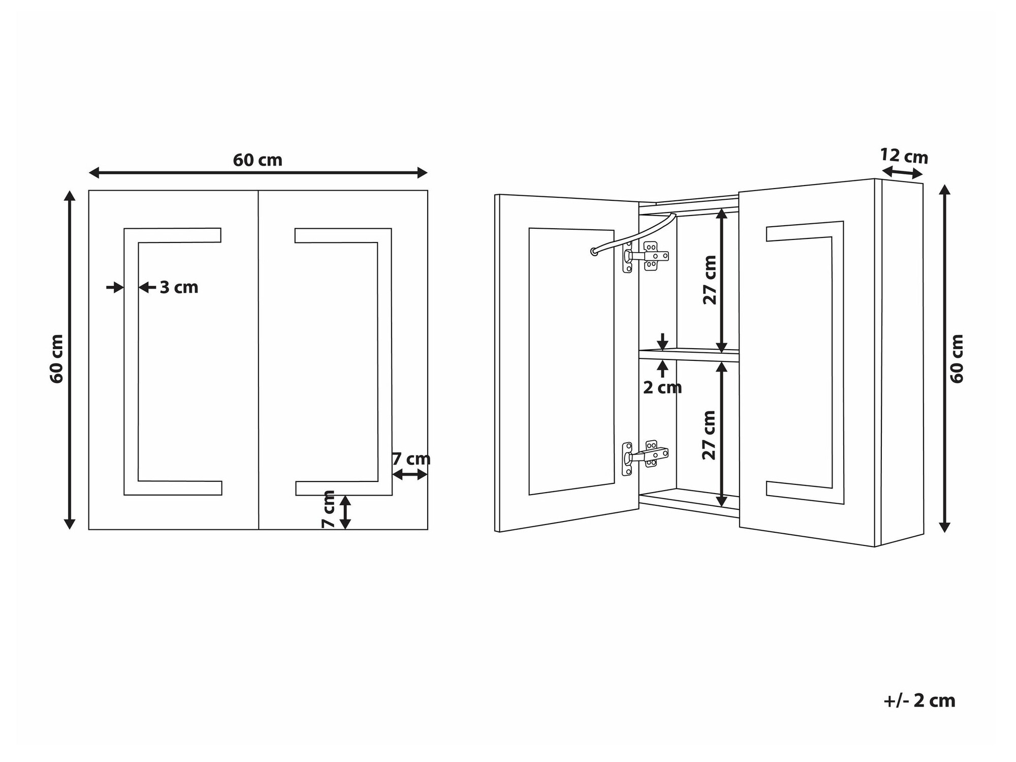 Bathroom mirror cabinet Berwyn 2153 (White)