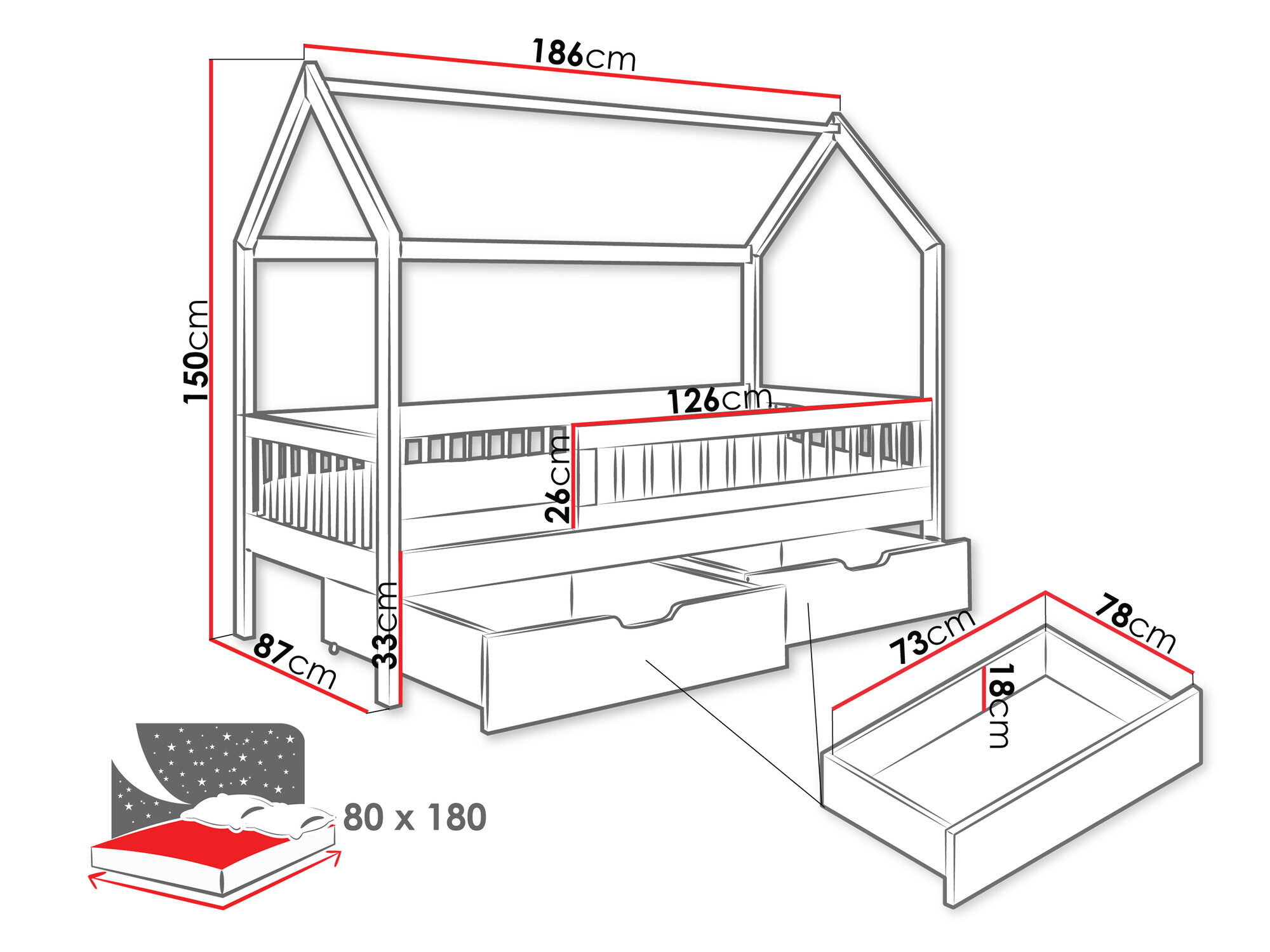 Bed Henderson 167 (White)